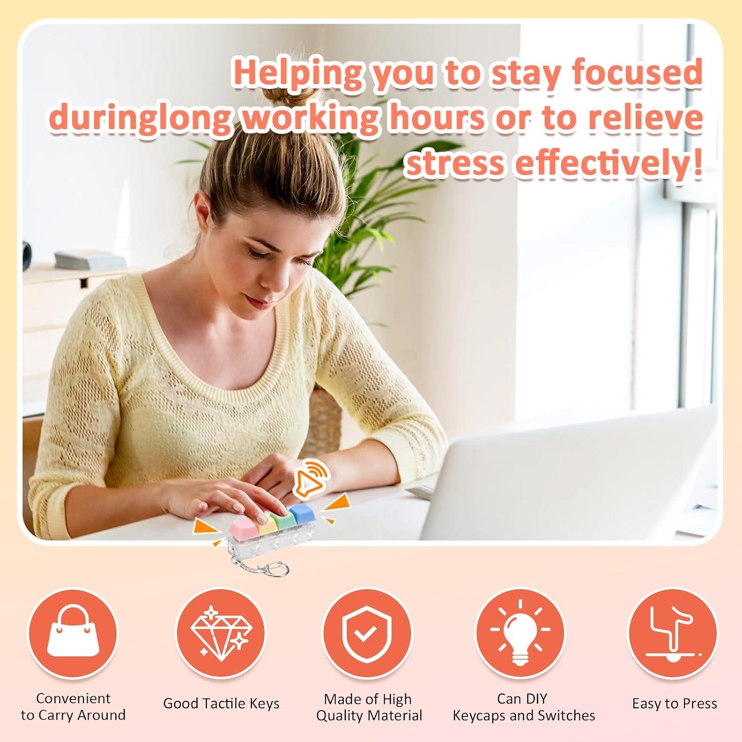 Juguete Antiestrés de Teclado 2 PCS MSBRCH Alivio Ansiedad