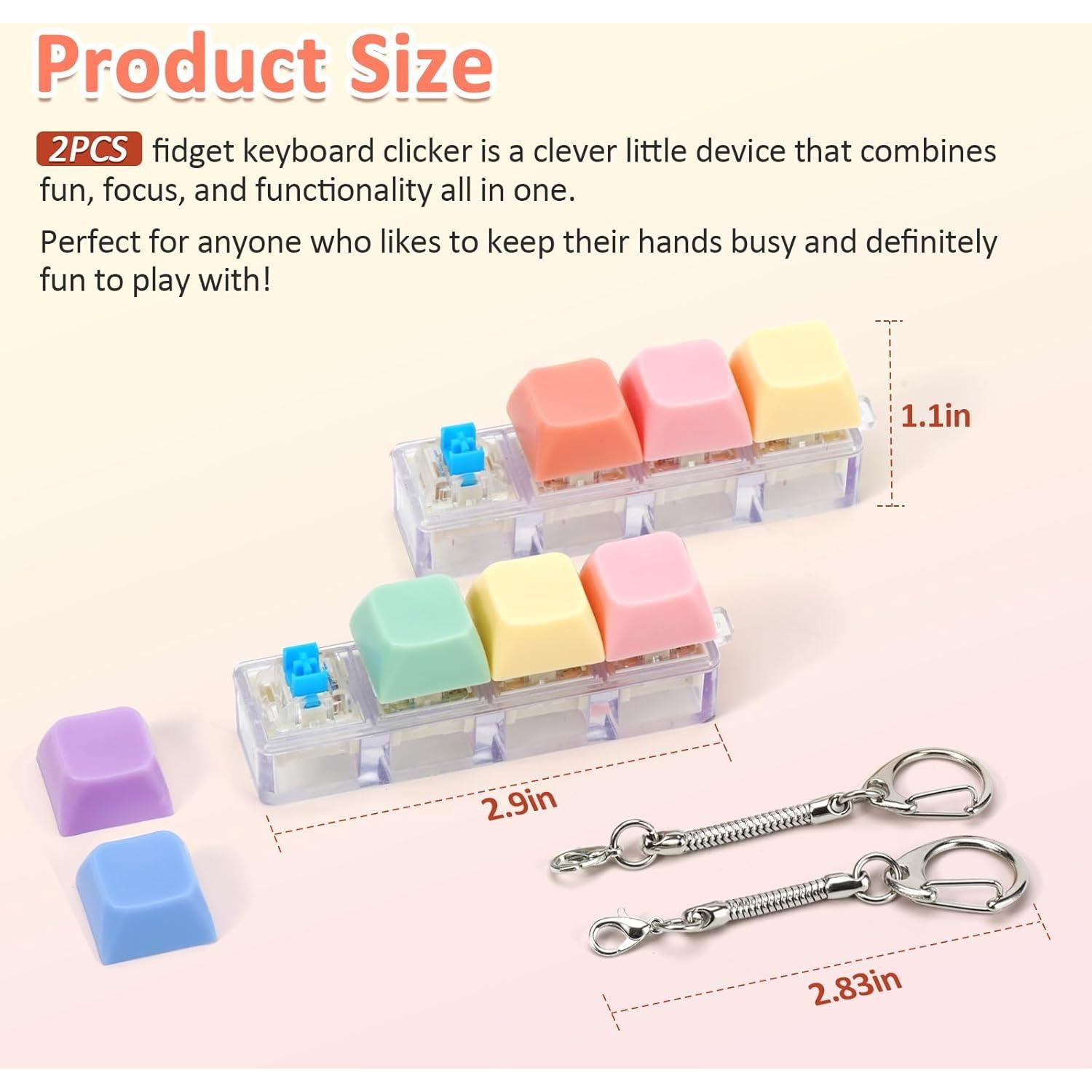 Juguete Antiestrés de Teclado 2 PCS MSBRCH Alivio Ansiedad