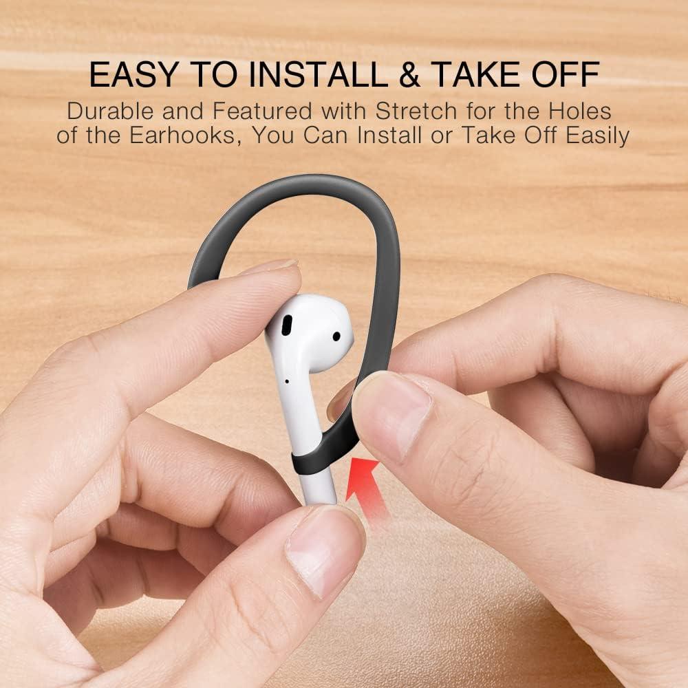 Ganchos Antideslizantes para AirPods - Compatibles con Modelos 1-4 y Pro - Negro
