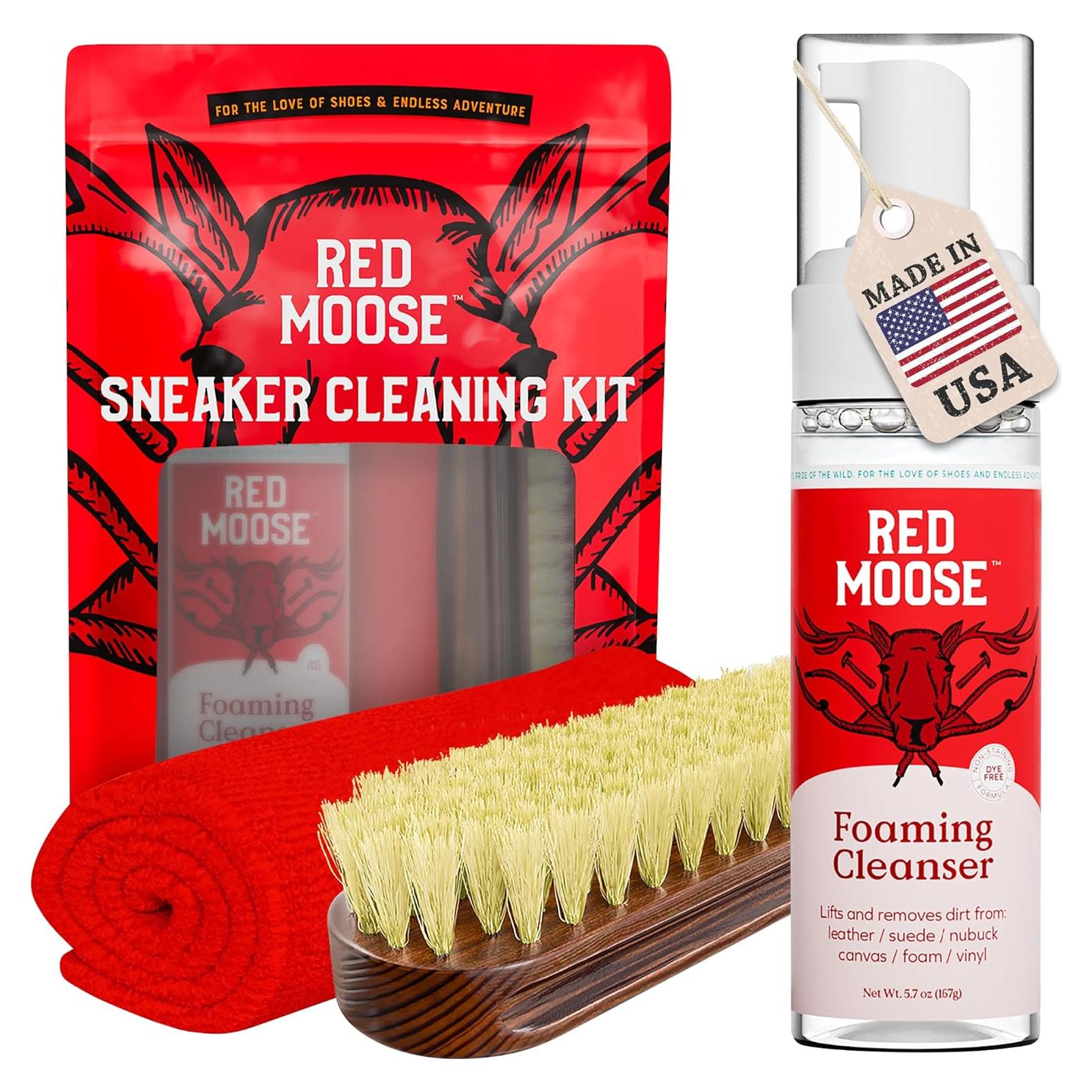 Kit de Limpieza de Zapatos Red Moose - 3 Piezas, Acondicionador y Limpiador