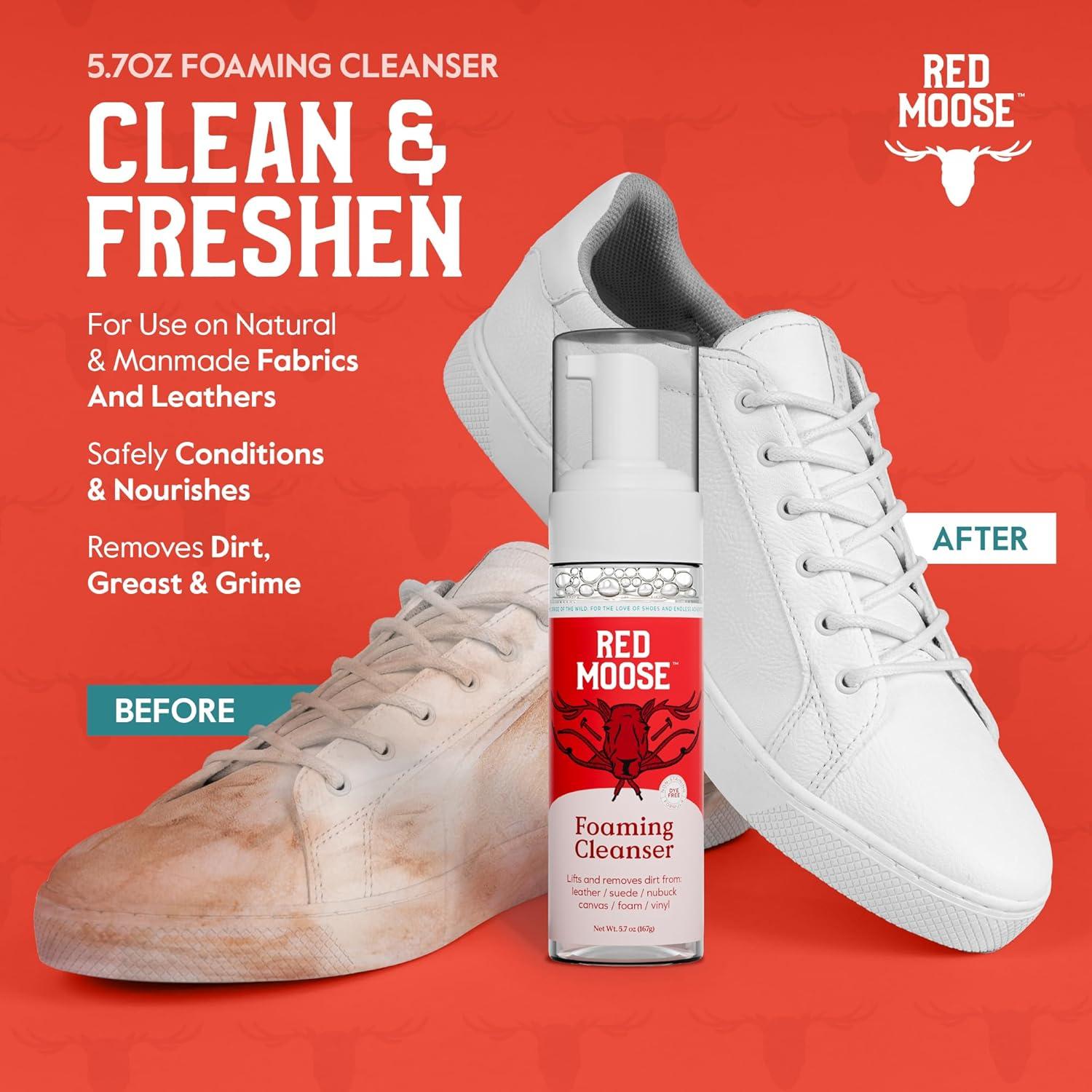 Kit de Limpieza de Zapatos Red Moose - 3 Piezas, Acondicionador y Limpiador