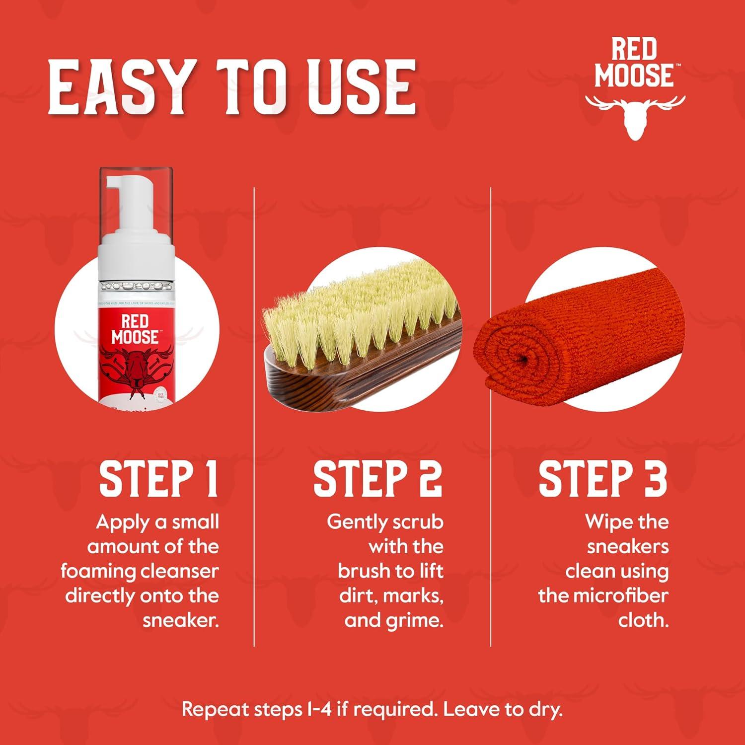Kit de Limpieza de Zapatos Red Moose - 3 Piezas, Acondicionador y Limpiador
