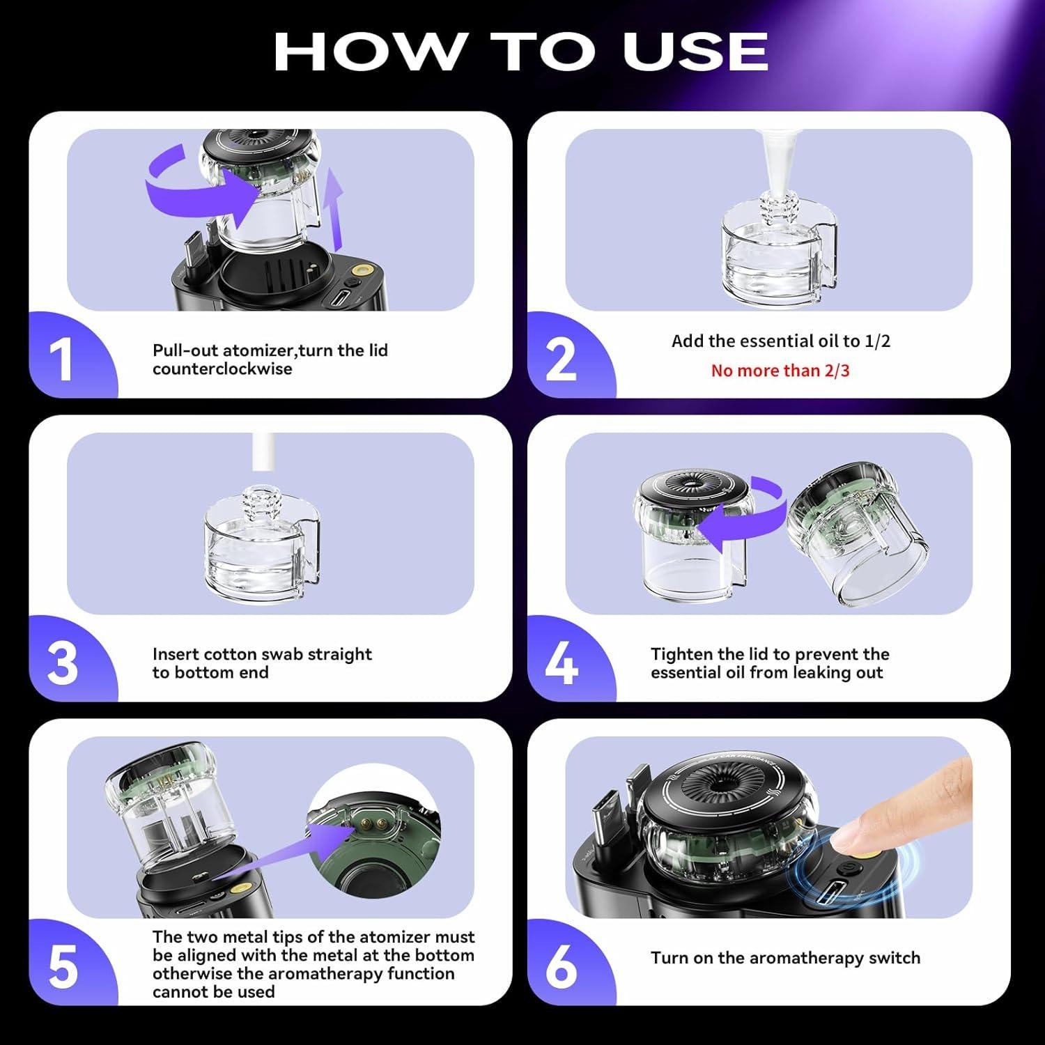 Cargador de coche retráctil 5 en 1 con aromaterapia y luces - iPhone/Android