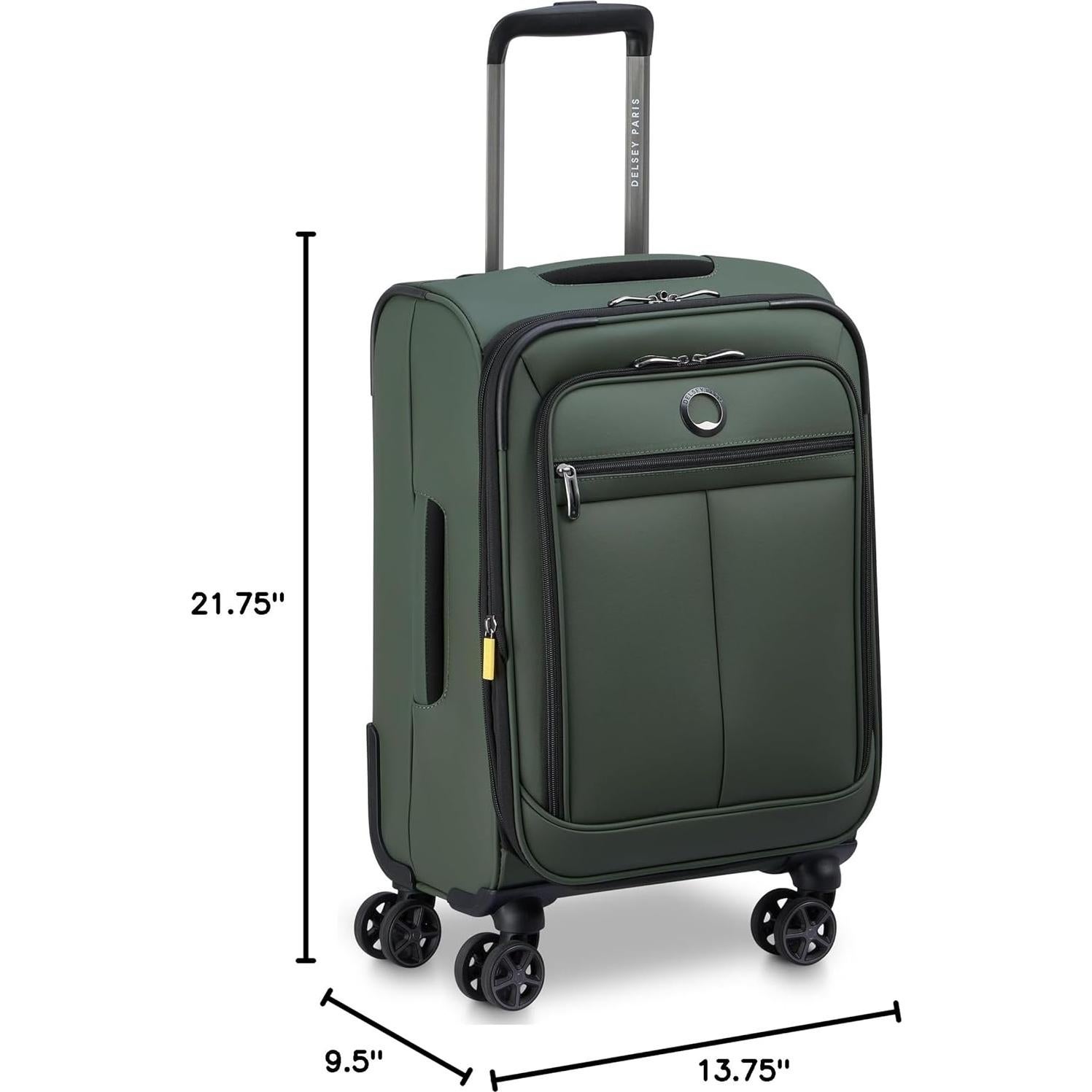 Maleta de Mano Delsey Paris Sky Lite 19" Verde - Poliester Resistente