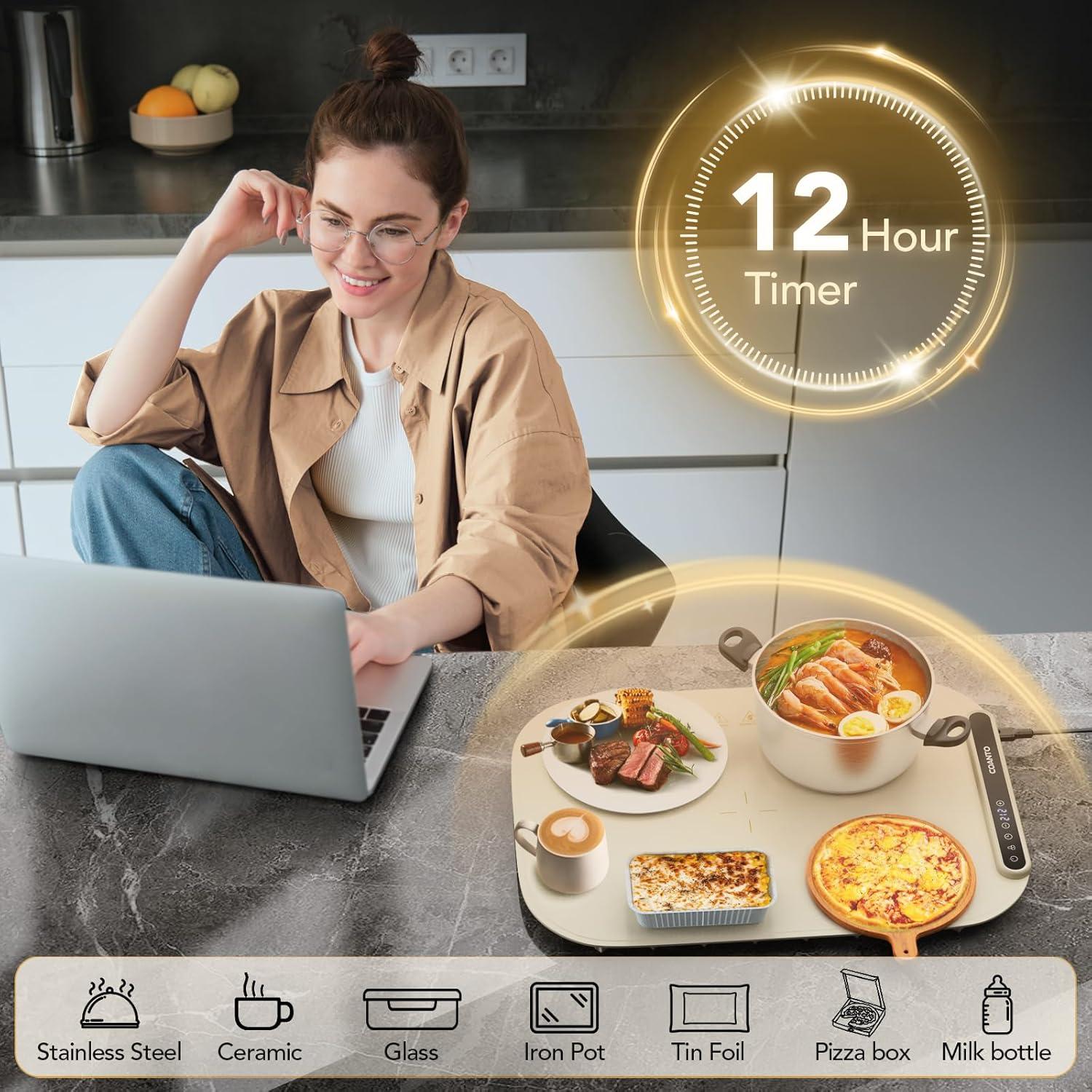 Mat Calentador de Comida Eléctrico Coanto 45.5x32.5cm Beige