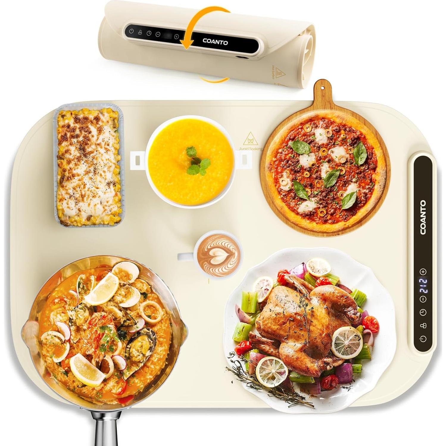Mat Calentador de Comida Eléctrico Coanto 45.5x32.5cm Beige