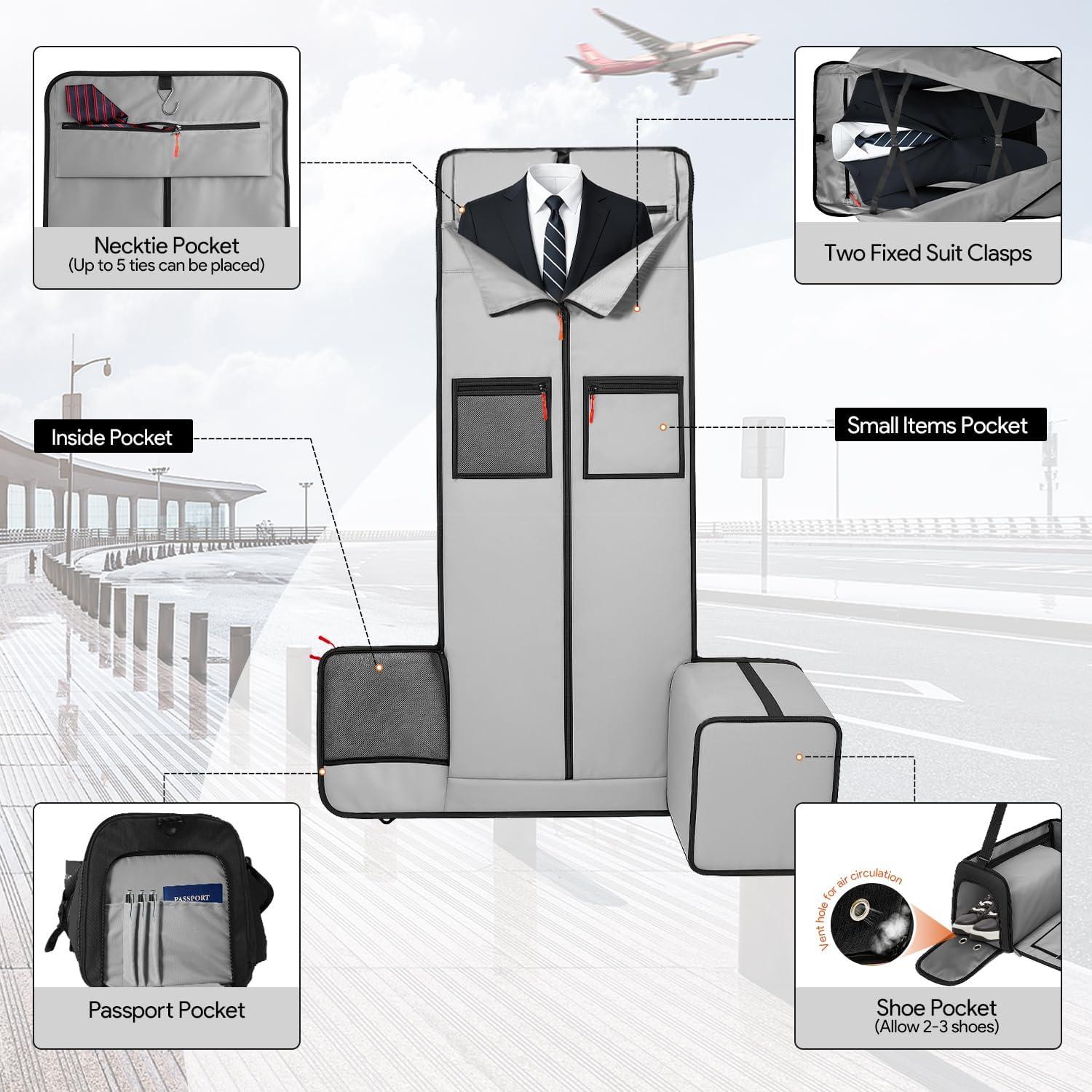 Bolsa Duffle Impermeable HOMQUIET 45L 2 en 1 con Compartimento para Zapatos