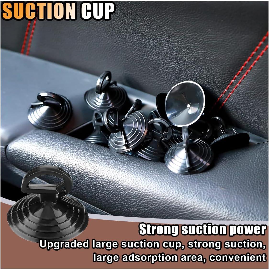 24 Ventosas de PVC KITUREK para Sombra de Parabrisas Negro