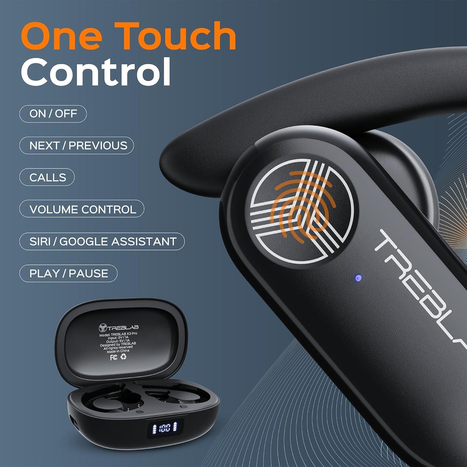 TREBLAB X3 Pro - Auriculares Bluetooth 5.3, 145H, IPX5