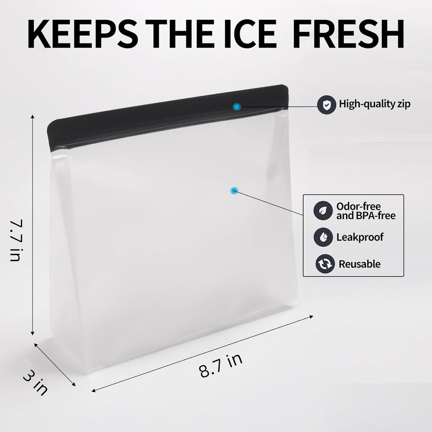 Bolsa de Almacenamiento de Hielo Reutilizable BECOKIT 2 Pzas 1400ml