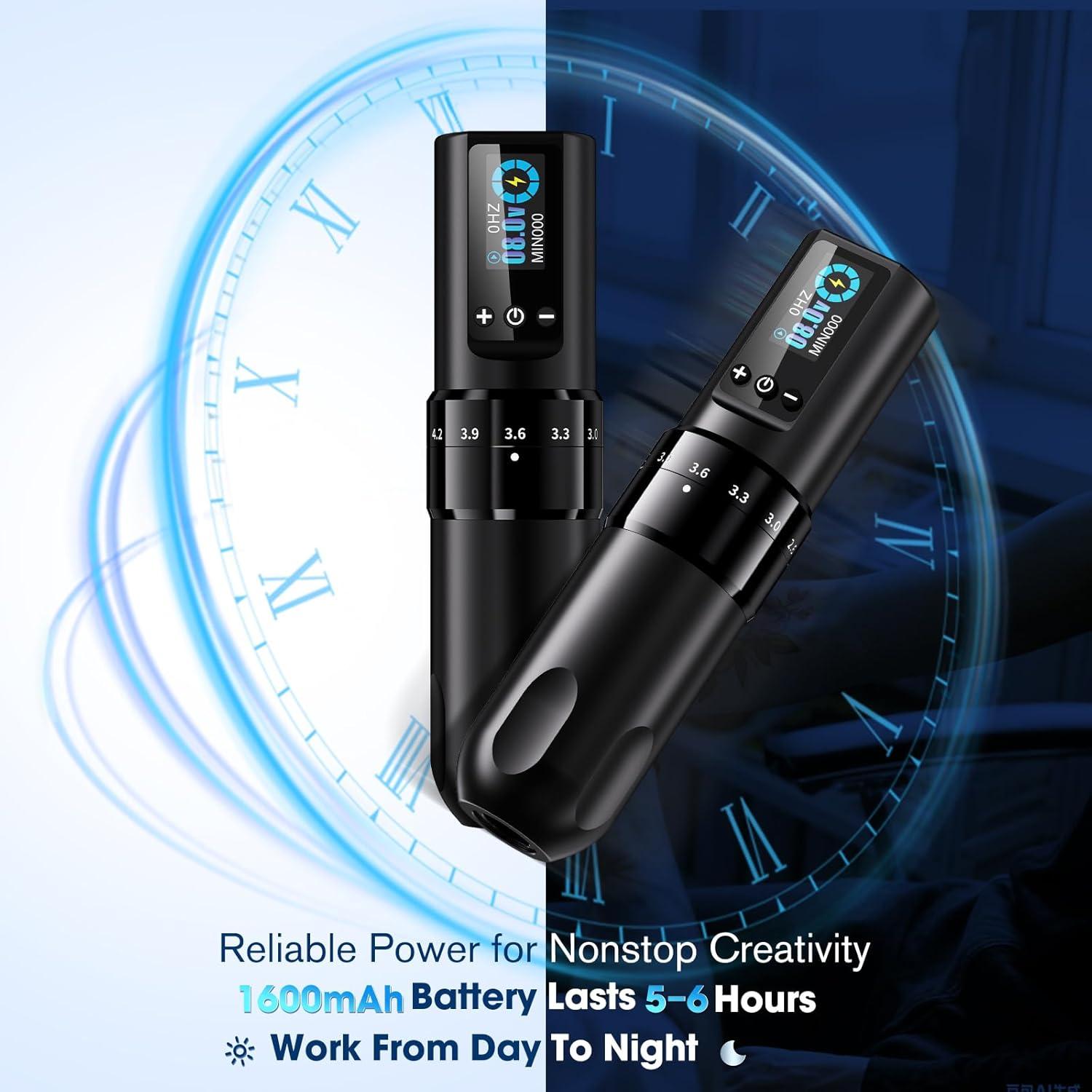 Máquina de Tatuaje INKin Inalámbrica 1600mAh Ajustable 2.2-4.2mm