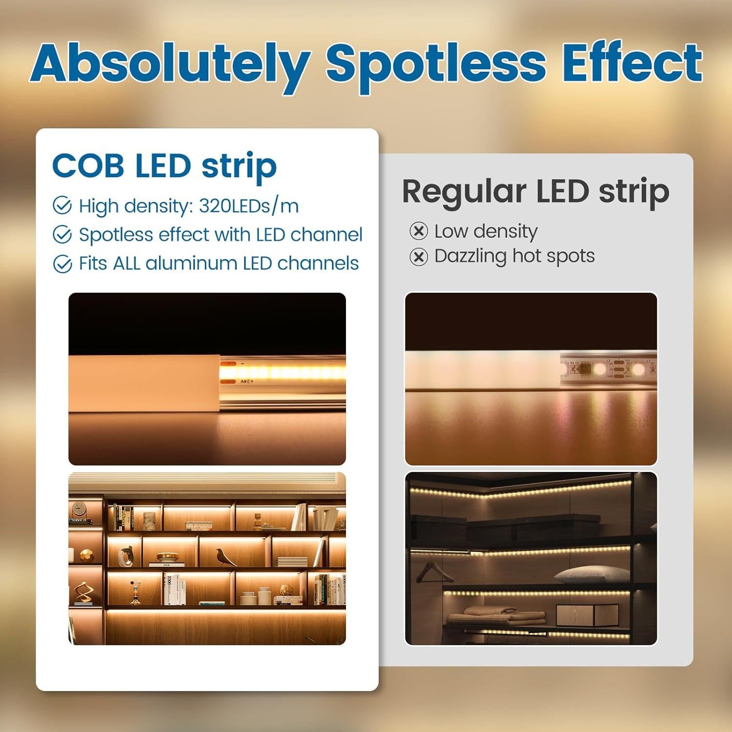 Tira de Luz LED Muzata SH3L 5M 320LED/m 3000K Blanco Cálido