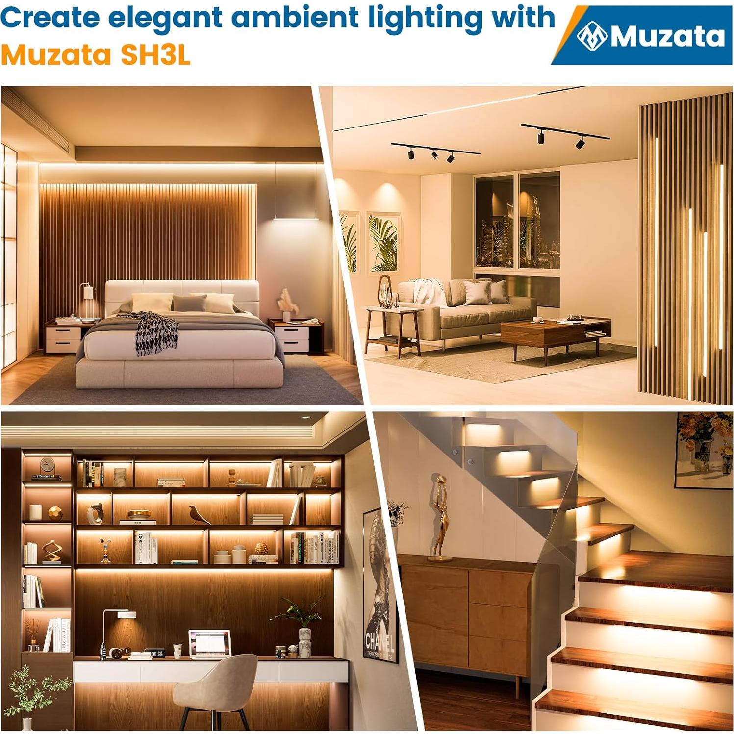 Tira de Luz LED Muzata SH3L 5M 320LED/m 3000K Blanco Cálido