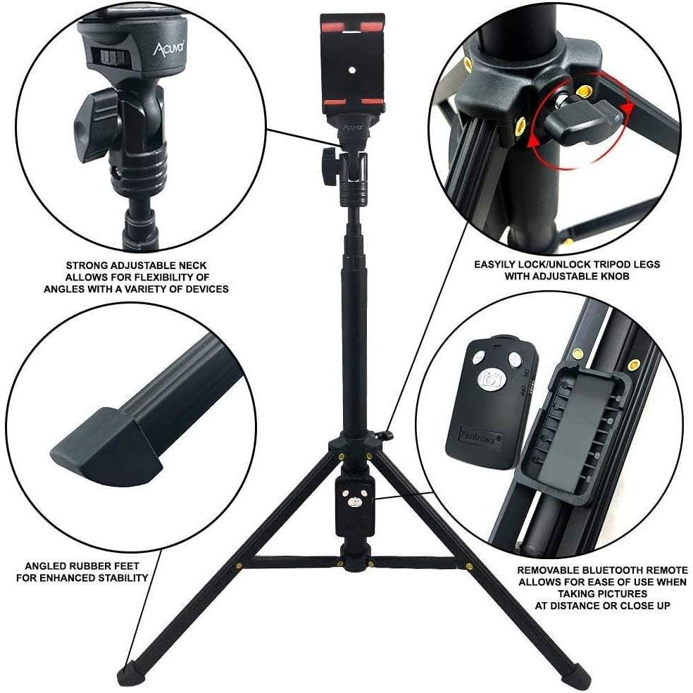 Trípode Profesional Acuvar 203.2 cm Ajustable Aluminio DSLR