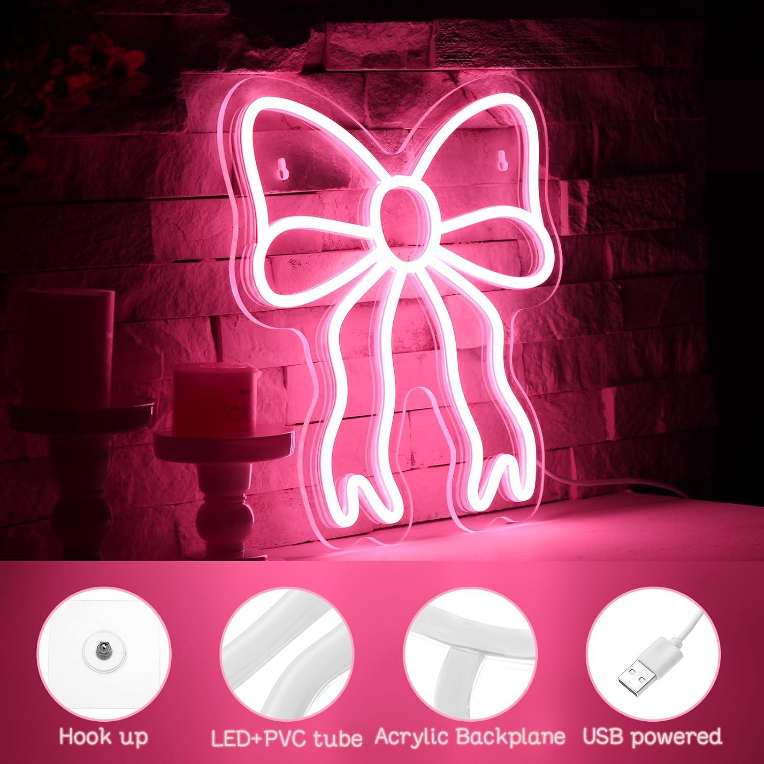 Letrero de Neón LED Rosa Retisee 30x30 cm Decoración Hogar