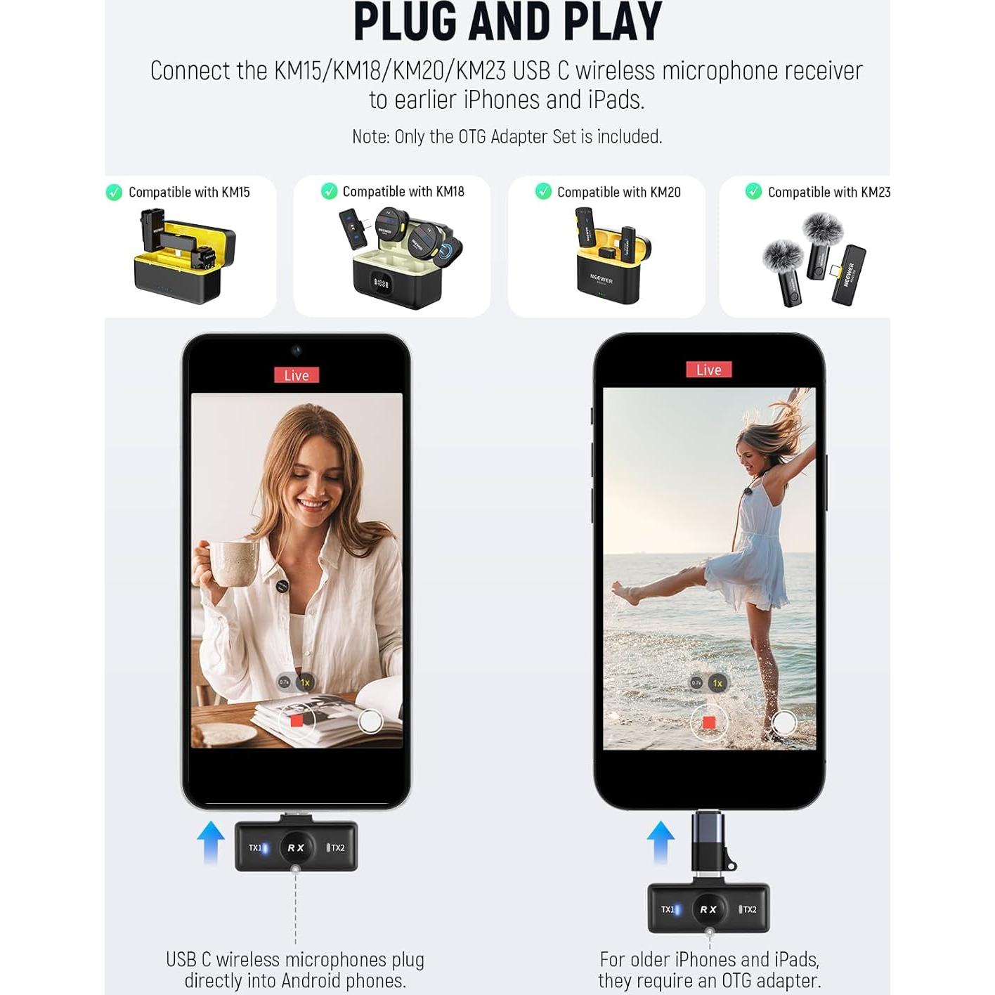 Adaptador OTG USB C a iOS NEEWER LM4 - Set 2 Piezas