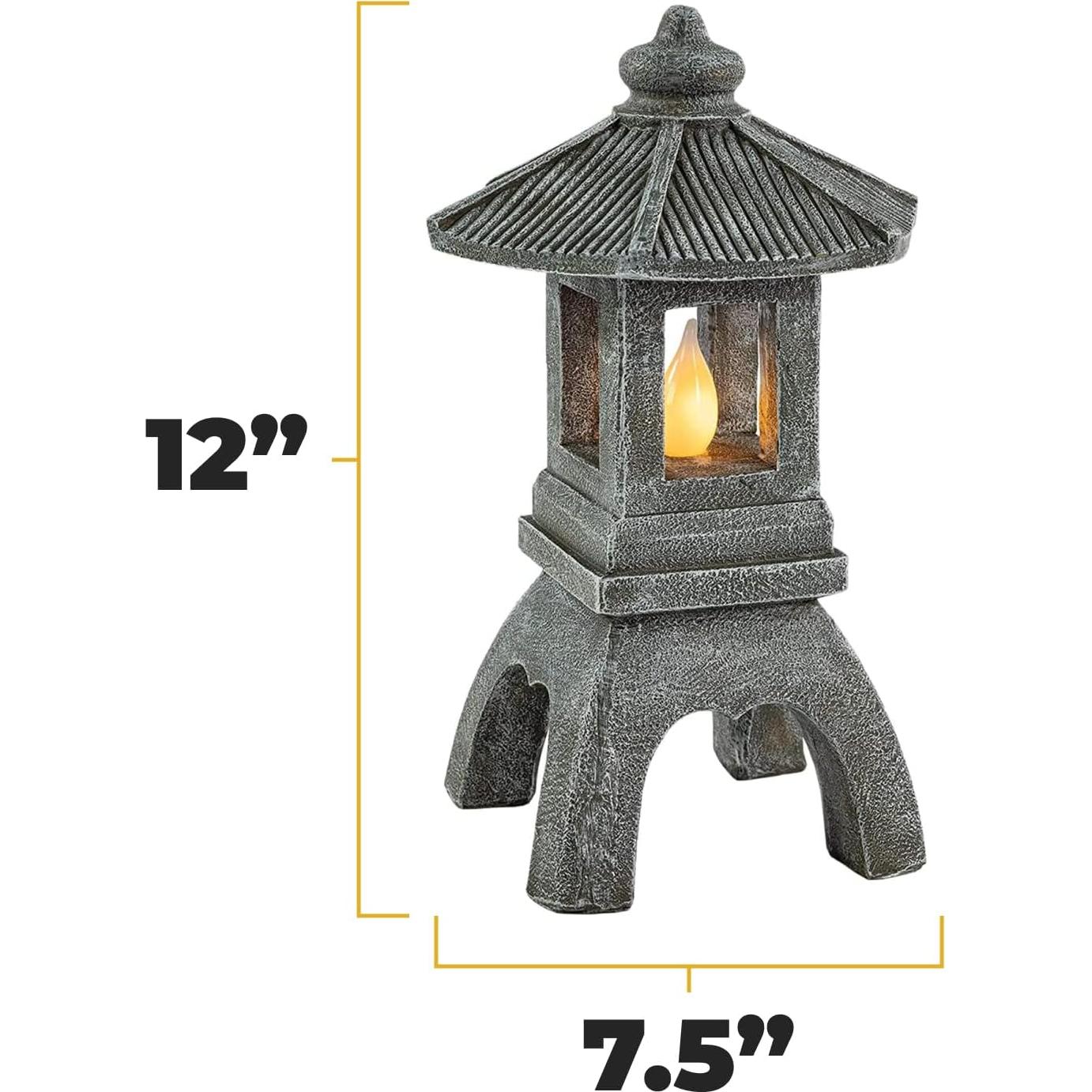 Estatua Solar de Jardín VP Home Pagoda Tranquila 30.48 cm
