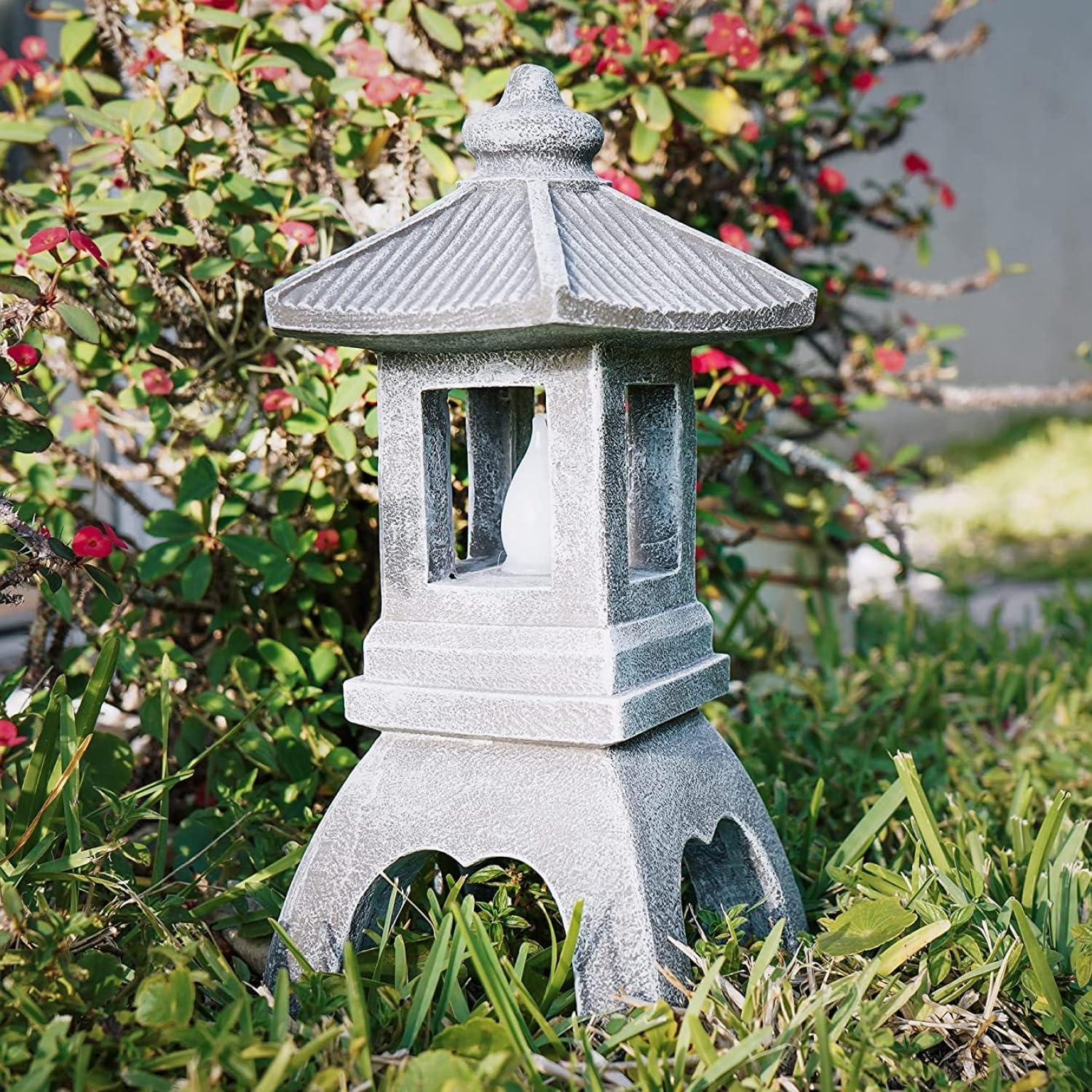 Estatua Solar de Jardín VP Home Pagoda Tranquila 30.48 cm