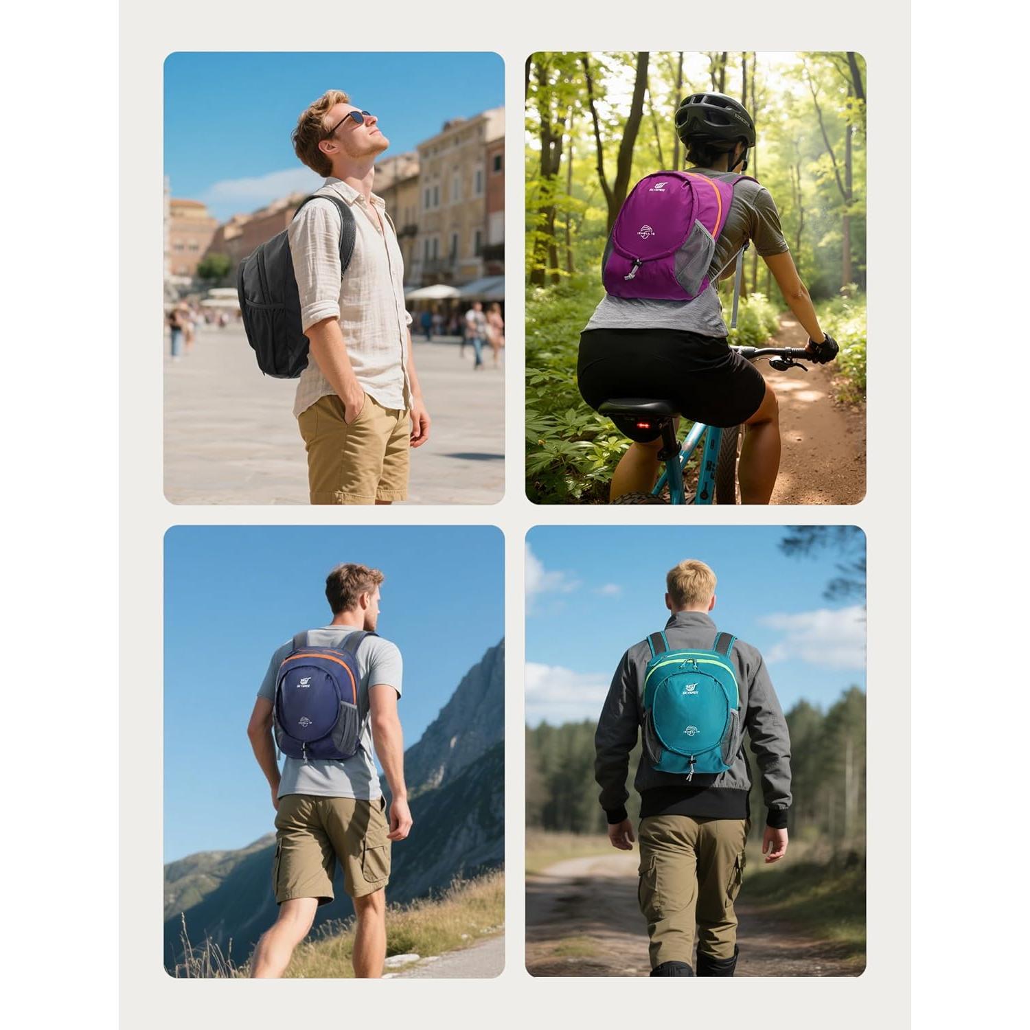 Mochila Plegable SKYSPER 15L Unisex Ligera Resistente al Agua