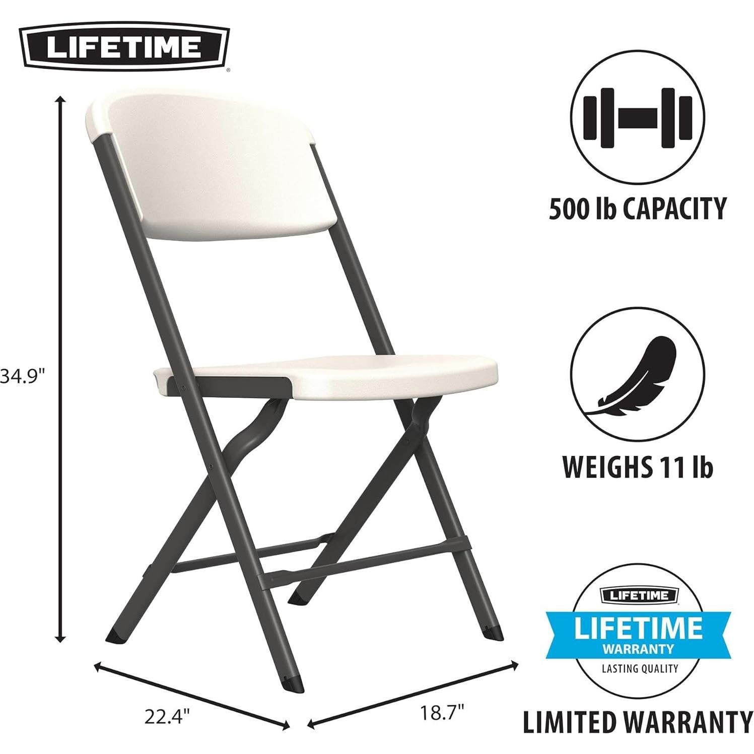 Sillas Plegables Lifetime, Alta Resistencia, Paquete de 4