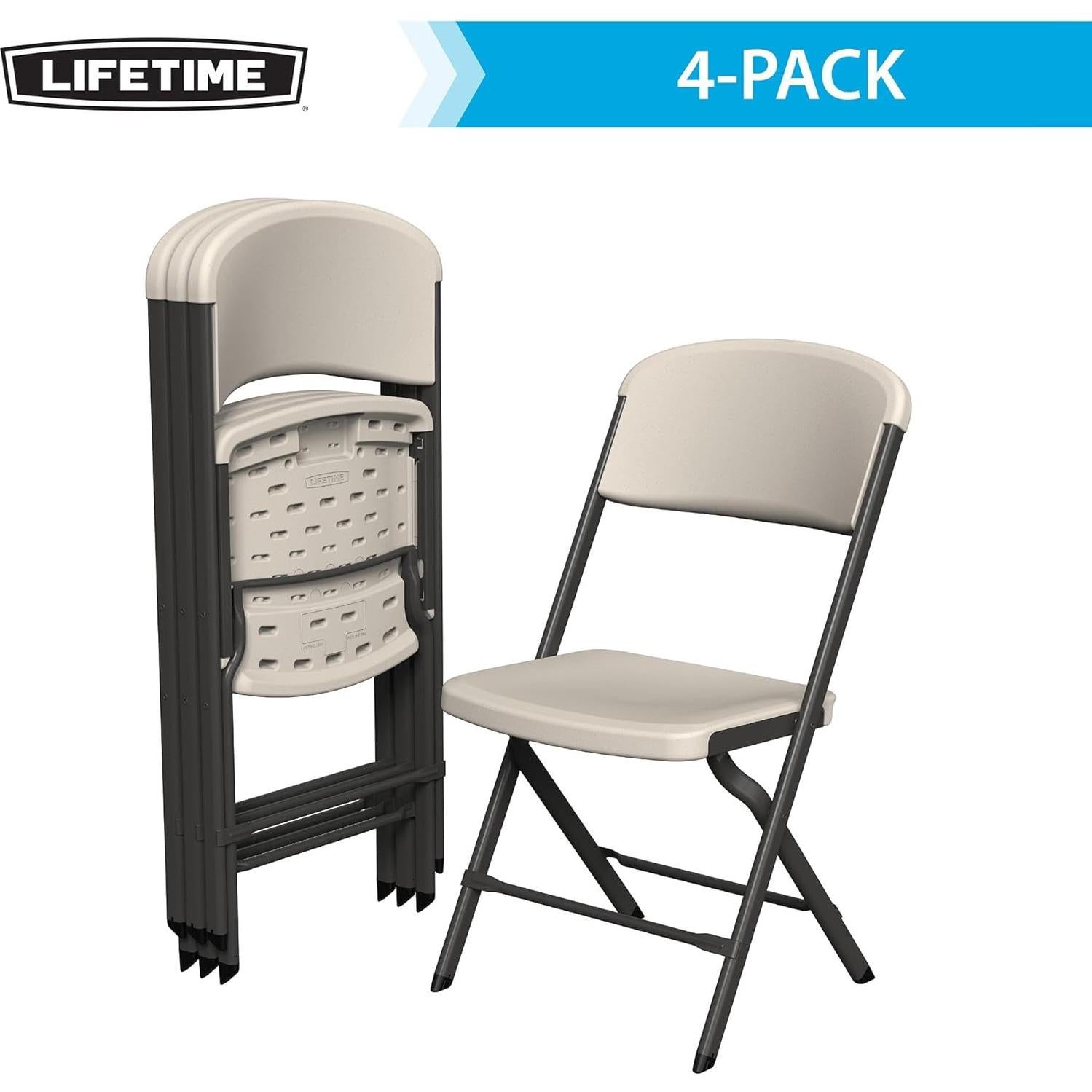 Sillas Plegables Lifetime, Alta Resistencia, Paquete de 4