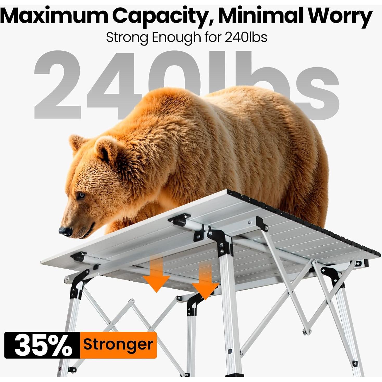 Mesa de Camping Plegable OuterSpa 70.1x70.1cm Aluminio Plata