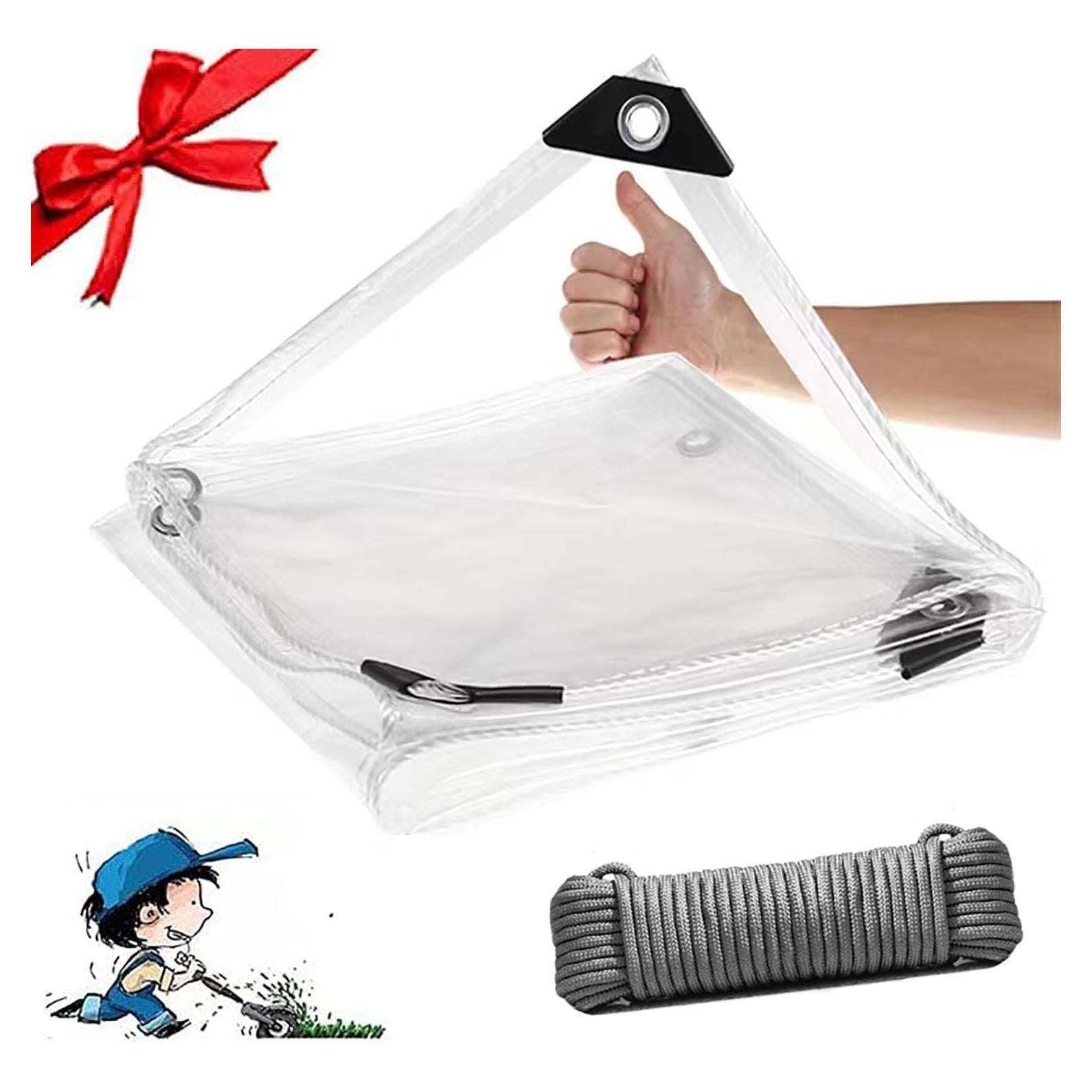 Lona Transparente 0.9x1.8m Harmkrola PVC Impermeable 16Mil