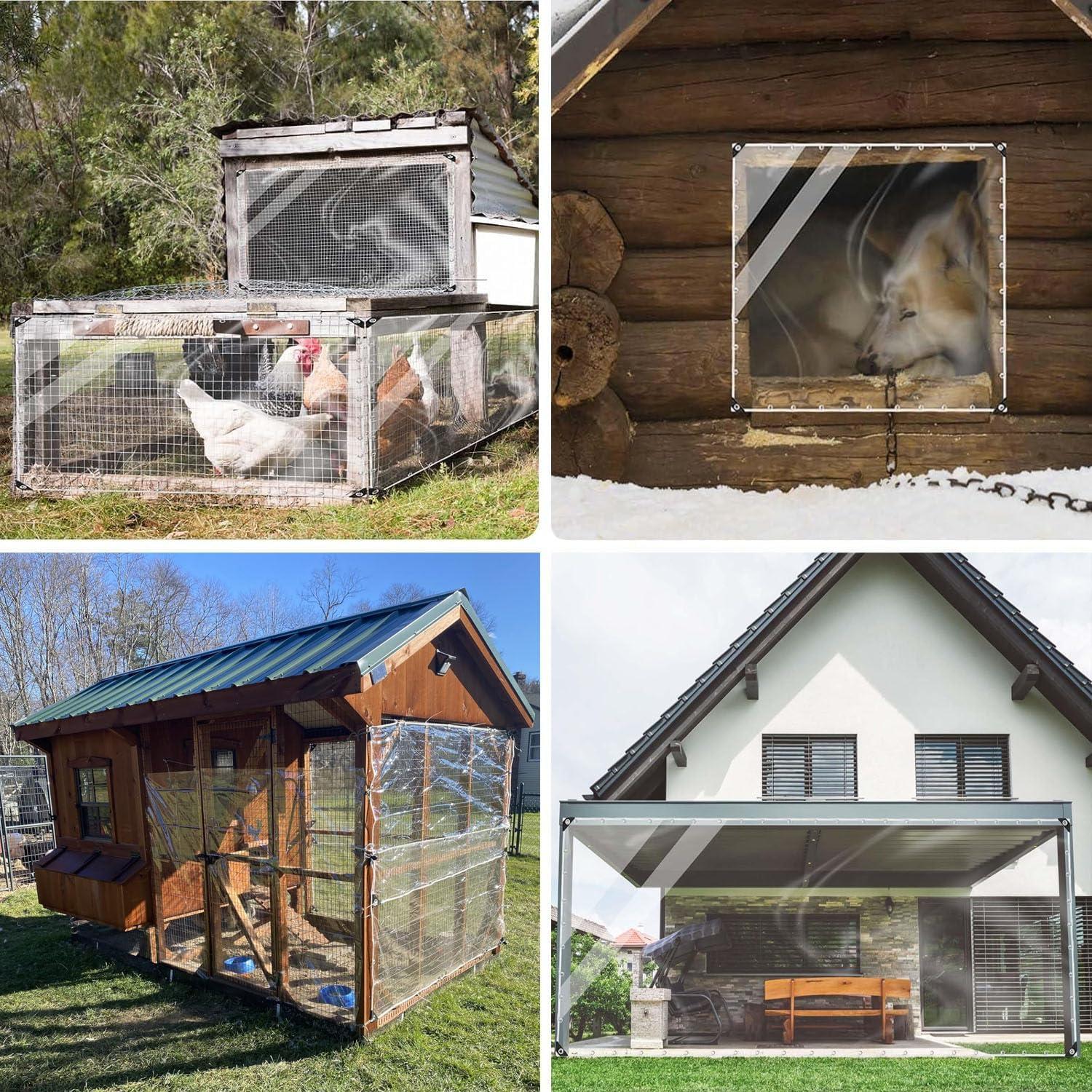 Lona Transparente 0.9x1.8m Harmkrola PVC Impermeable 16Mil