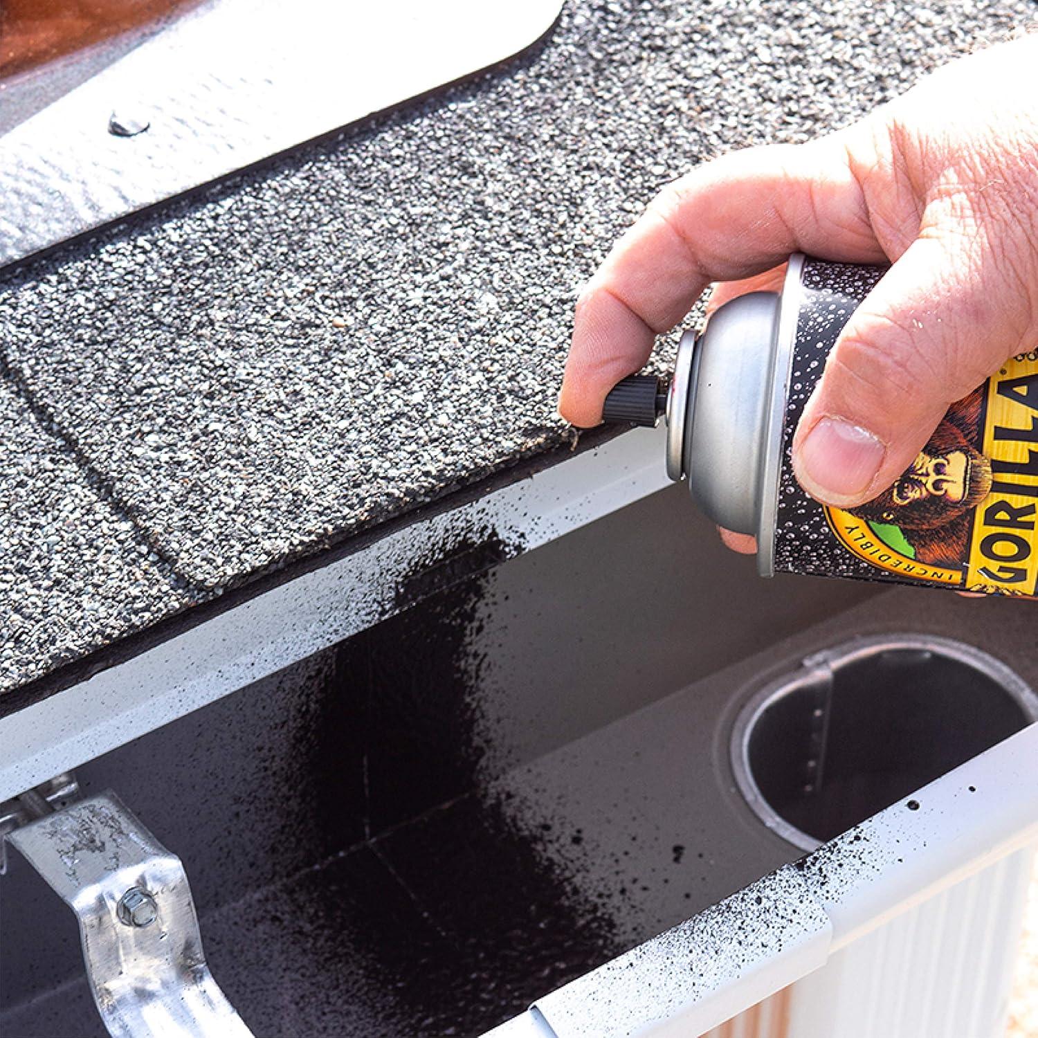 Gorilla Spray Sellador Impermeable 16 Oz Negro - Sella Agua y Aire