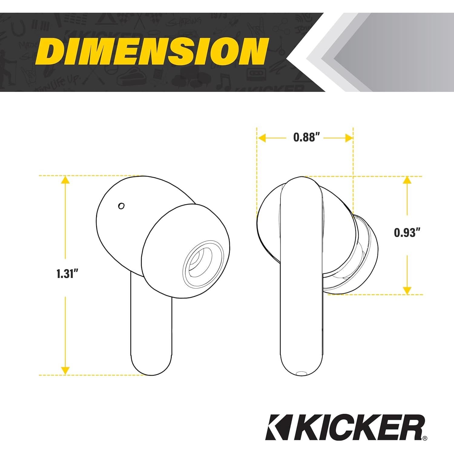 Auriculares KICKER TWS2 Inalámbricos Bluetooth con Micrófono