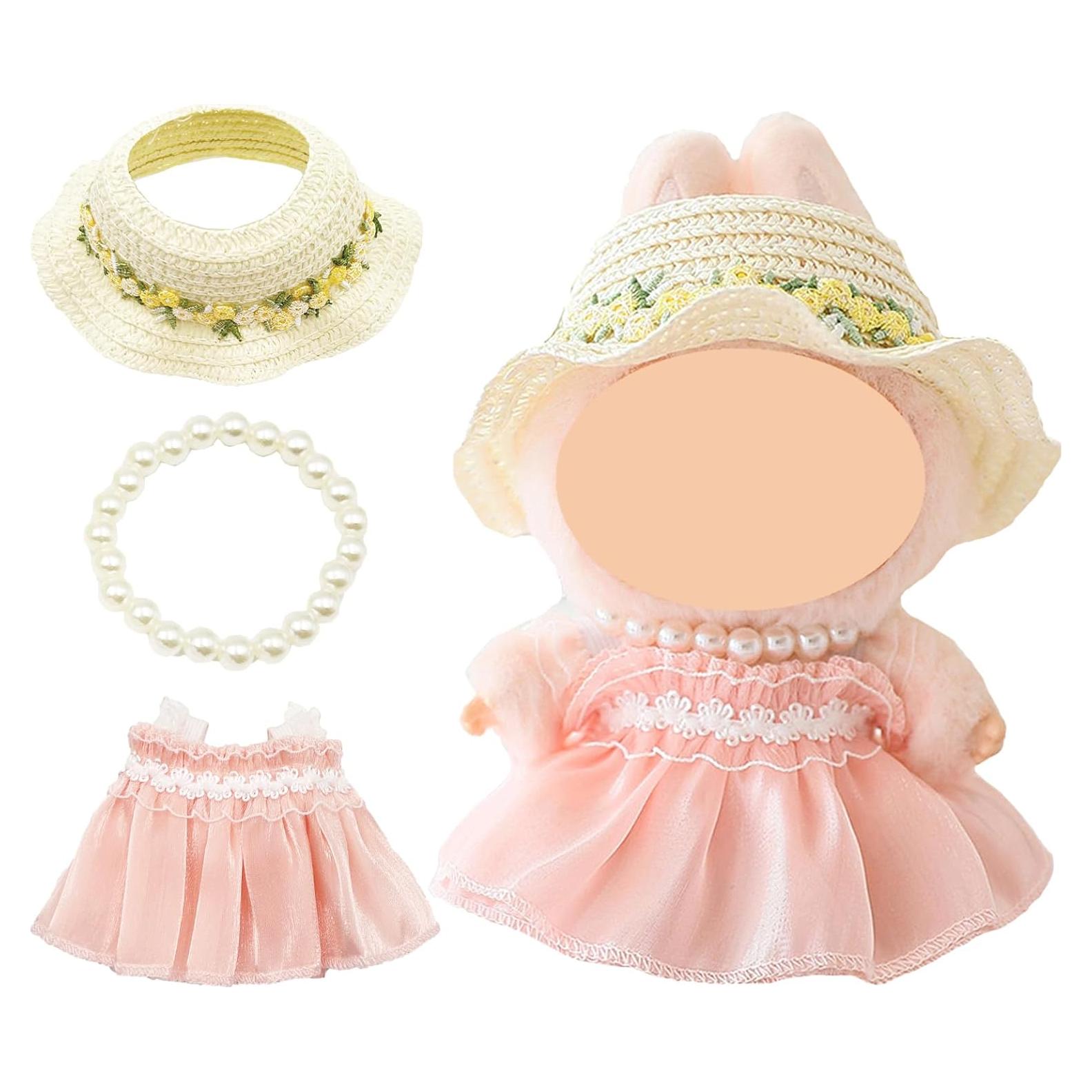 Conjunto de Ropa para Muñecas Labubu 17cm - Vestido Tul Rosa