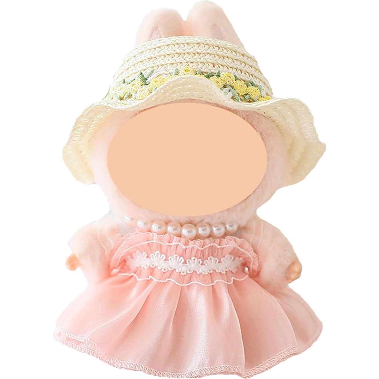 Conjunto de Ropa para Muñecas Labubu 17cm - Vestido Tul Rosa