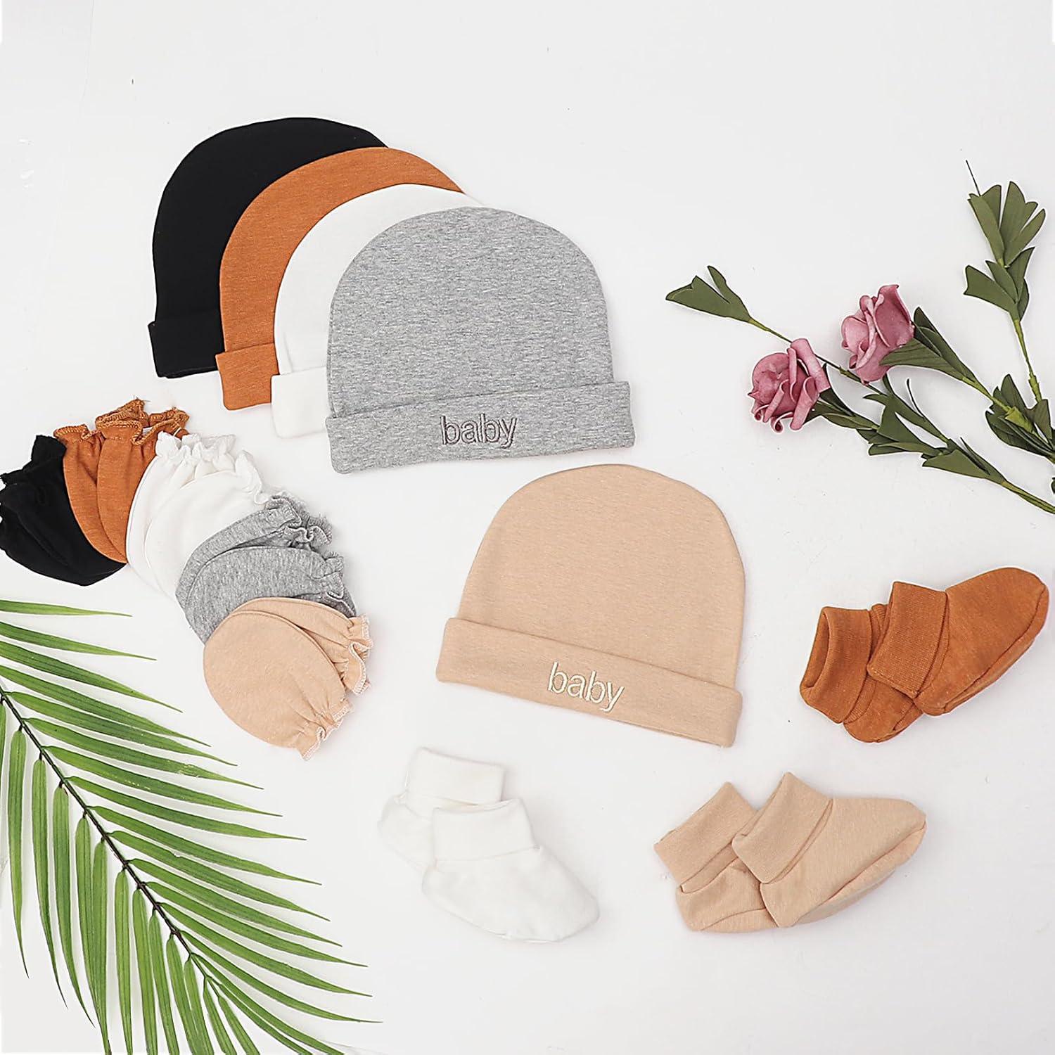 Conjunto Gorro Manoplas Calcetines Bebé BQUBO Algodón 0-6 Meses