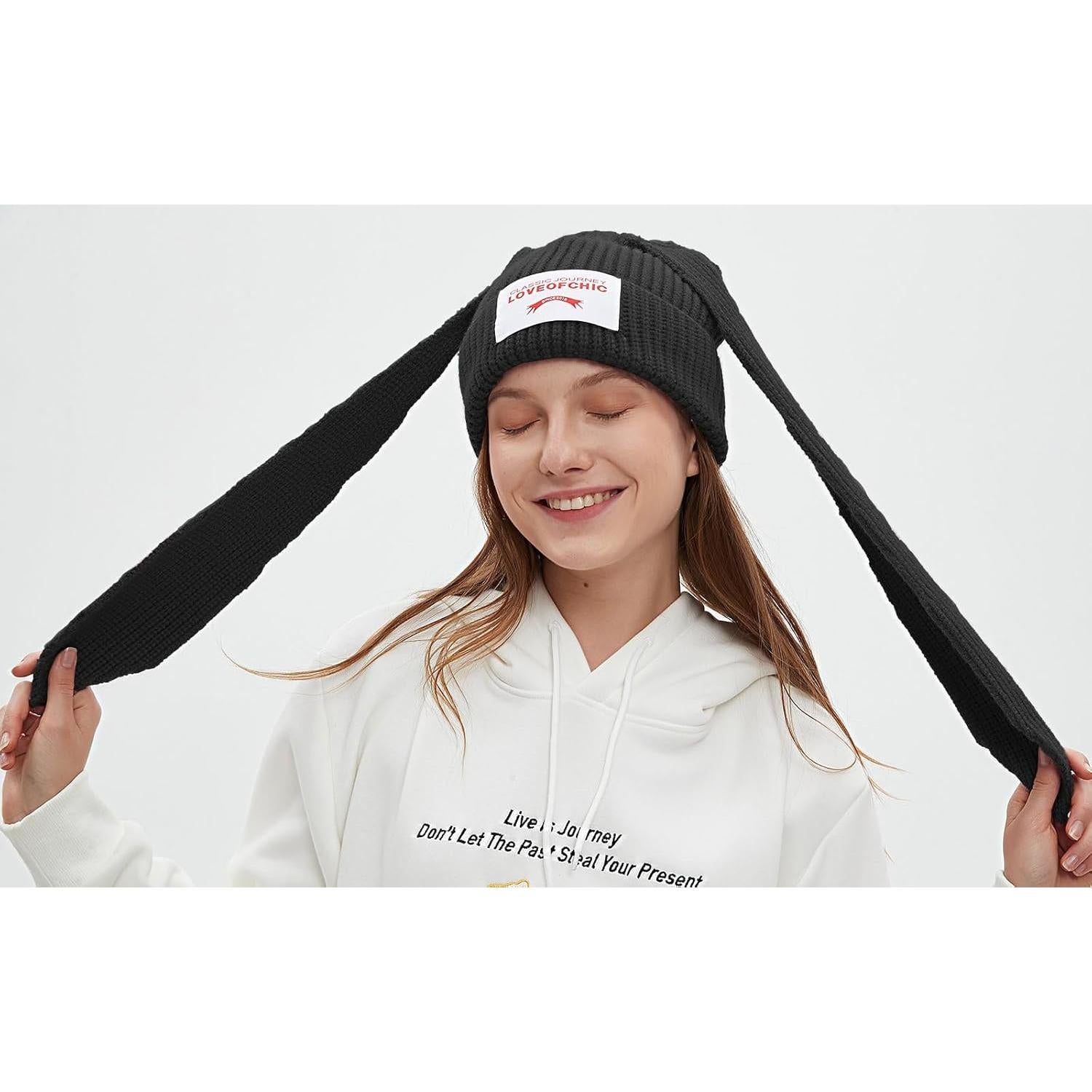 Gorro de Conejo YIKOEE para Mujeres - Tejido Suave y Acogedor