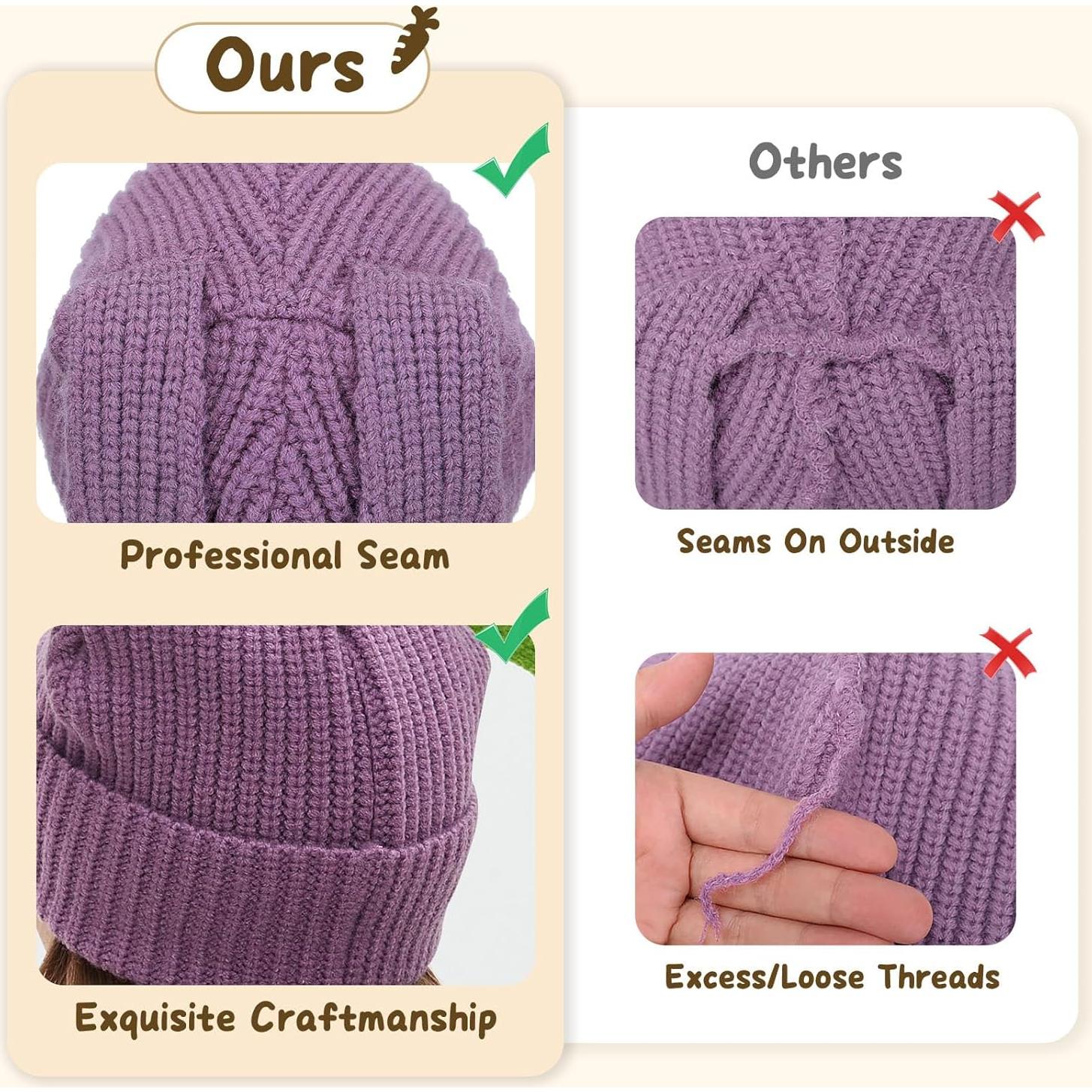 Gorro de Conejo YIKOEE para Mujeres - Tejido Suave y Acogedor