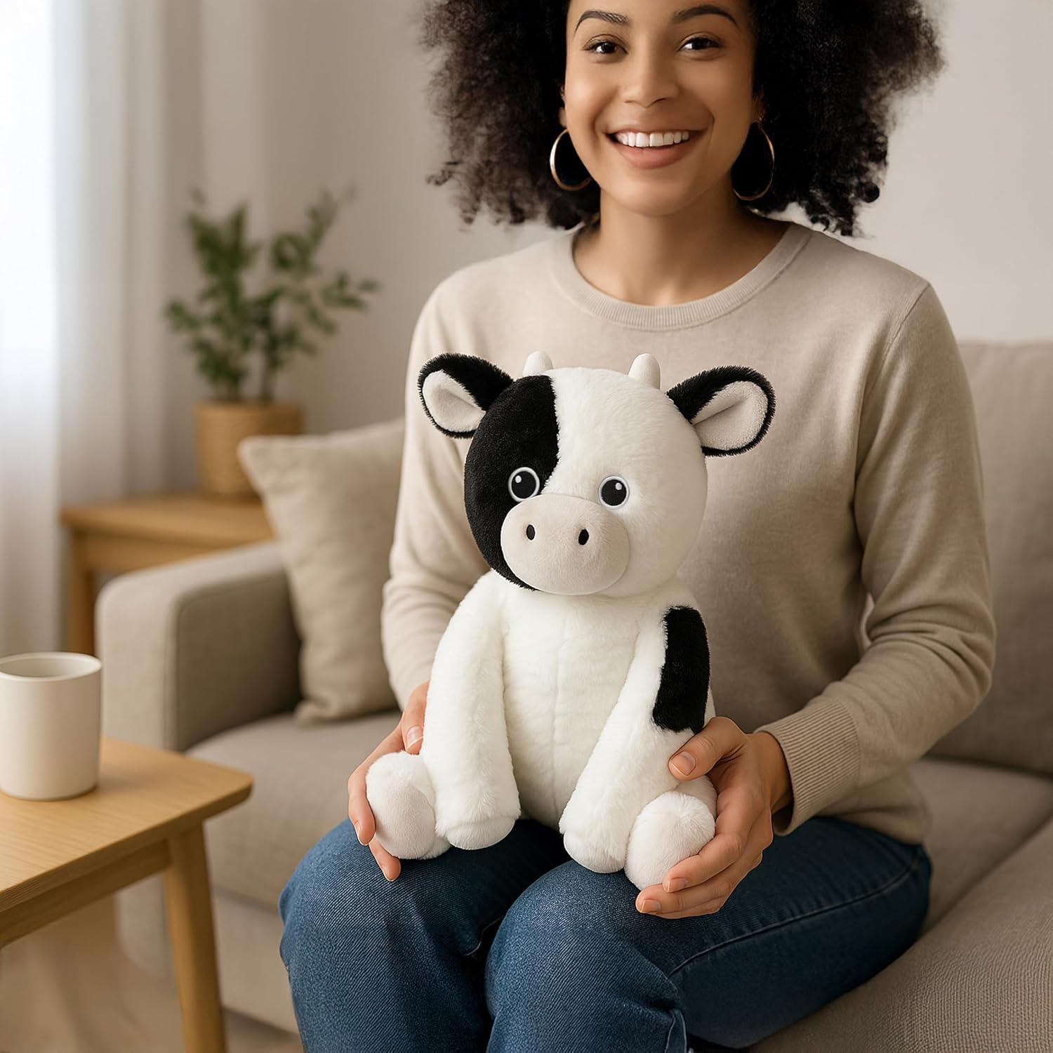 Juguete de Peluche Vaca WEIGEDU 39.9 cm Suave y Acogedor