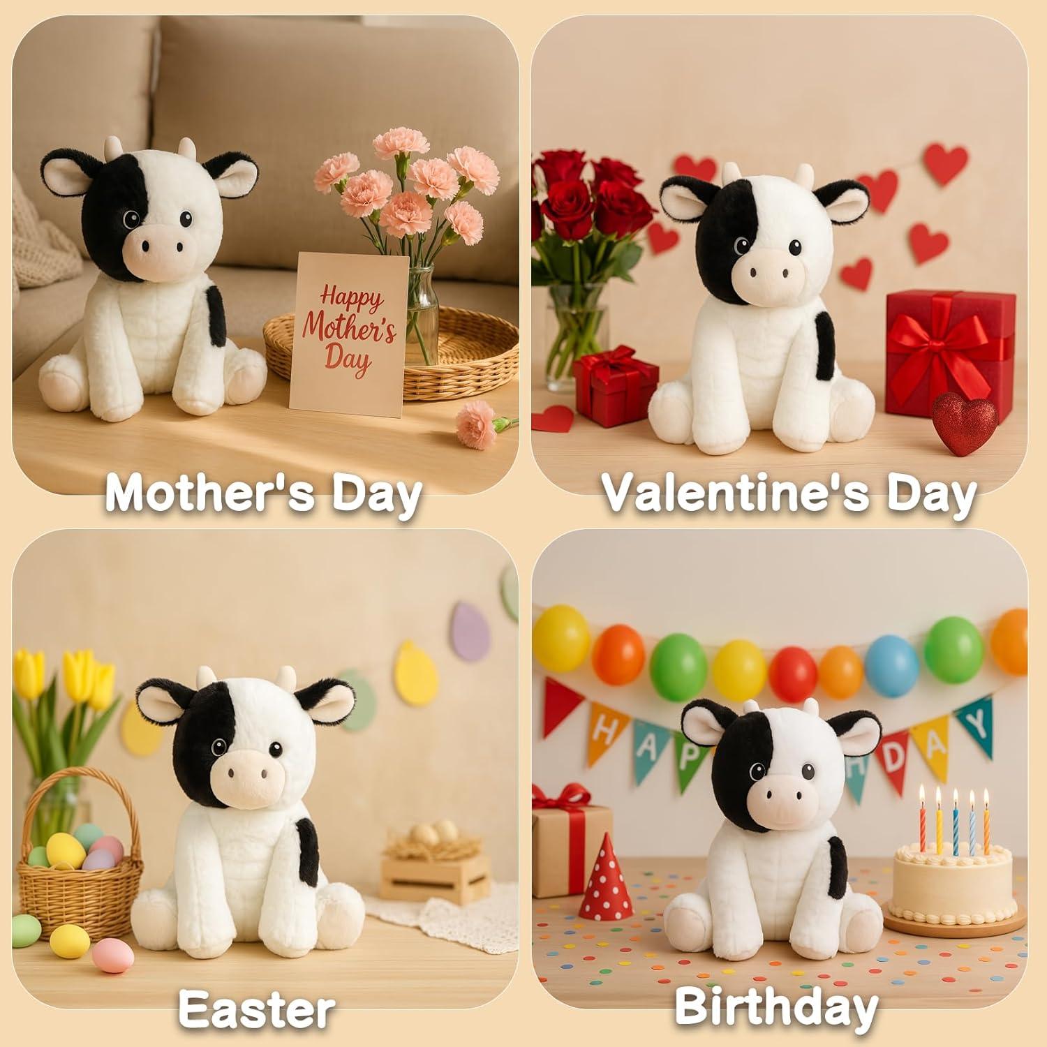 Juguete de Peluche Vaca WEIGEDU 39.9 cm Suave y Acogedor