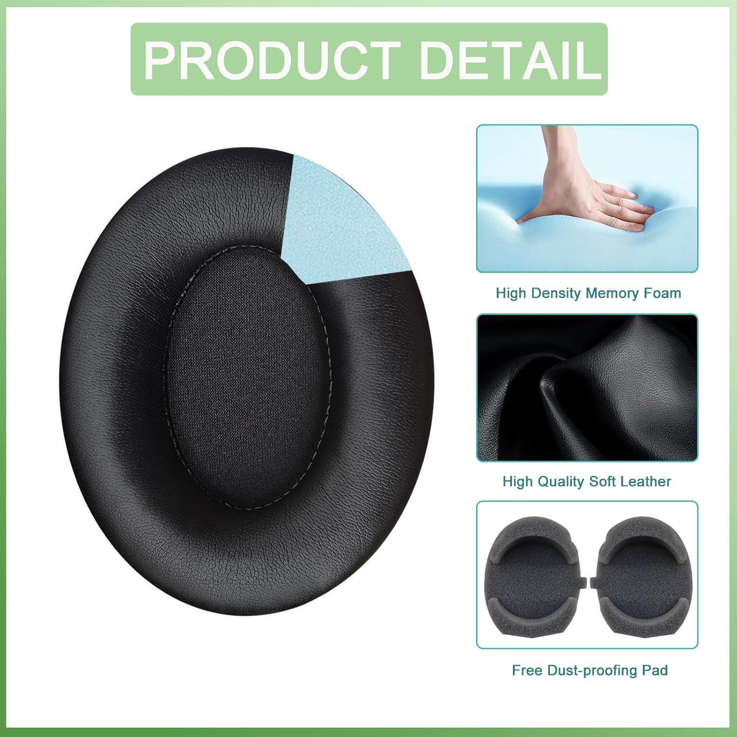 Almohadillas de Repuesto Hopopower para Auriculares Sony WH-1000XM4 - Espuma Aislante Negra