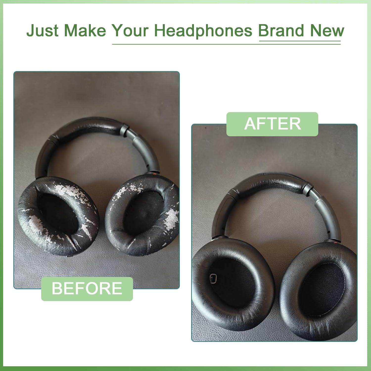 Almohadillas de Repuesto Hopopower para Auriculares Sony WH-1000XM4 - Espuma Aislante Negra