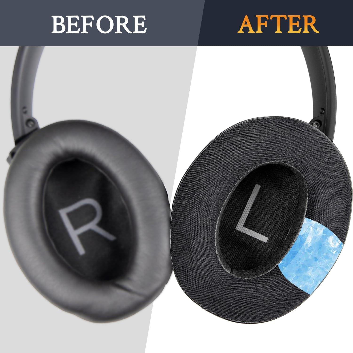 Almohadillas de Gel Refrigerante SOULWIT para Bose QC45 y SE - Negro