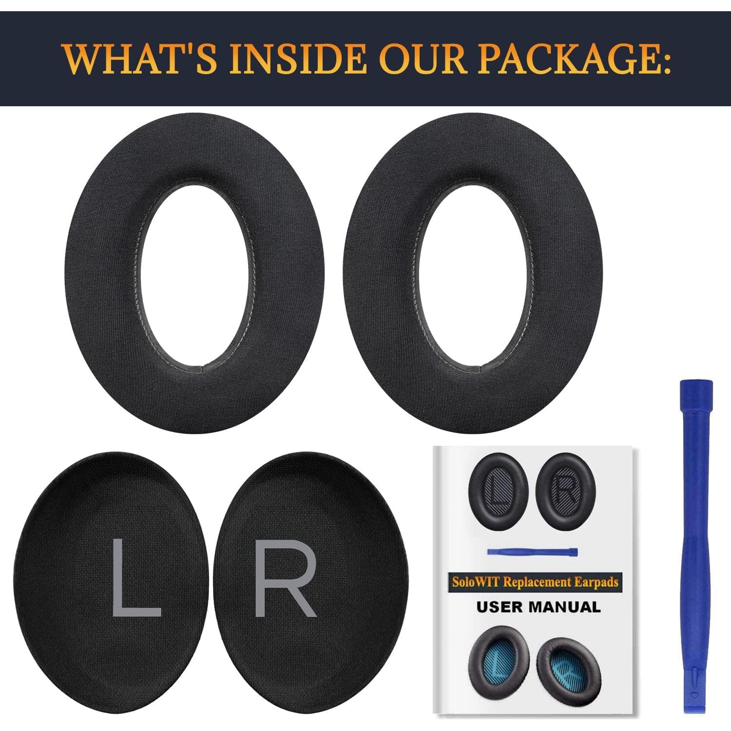 Almohadillas de Gel Refrigerante SOULWIT para Bose QC45 y SE - Negro