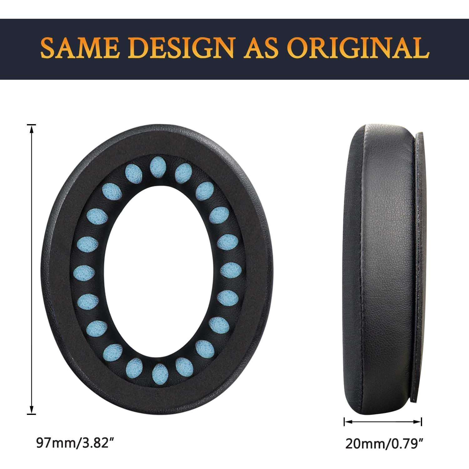 Almohadillas de Gel Refrigerante SOULWIT para Bose QC45 y SE - Negro