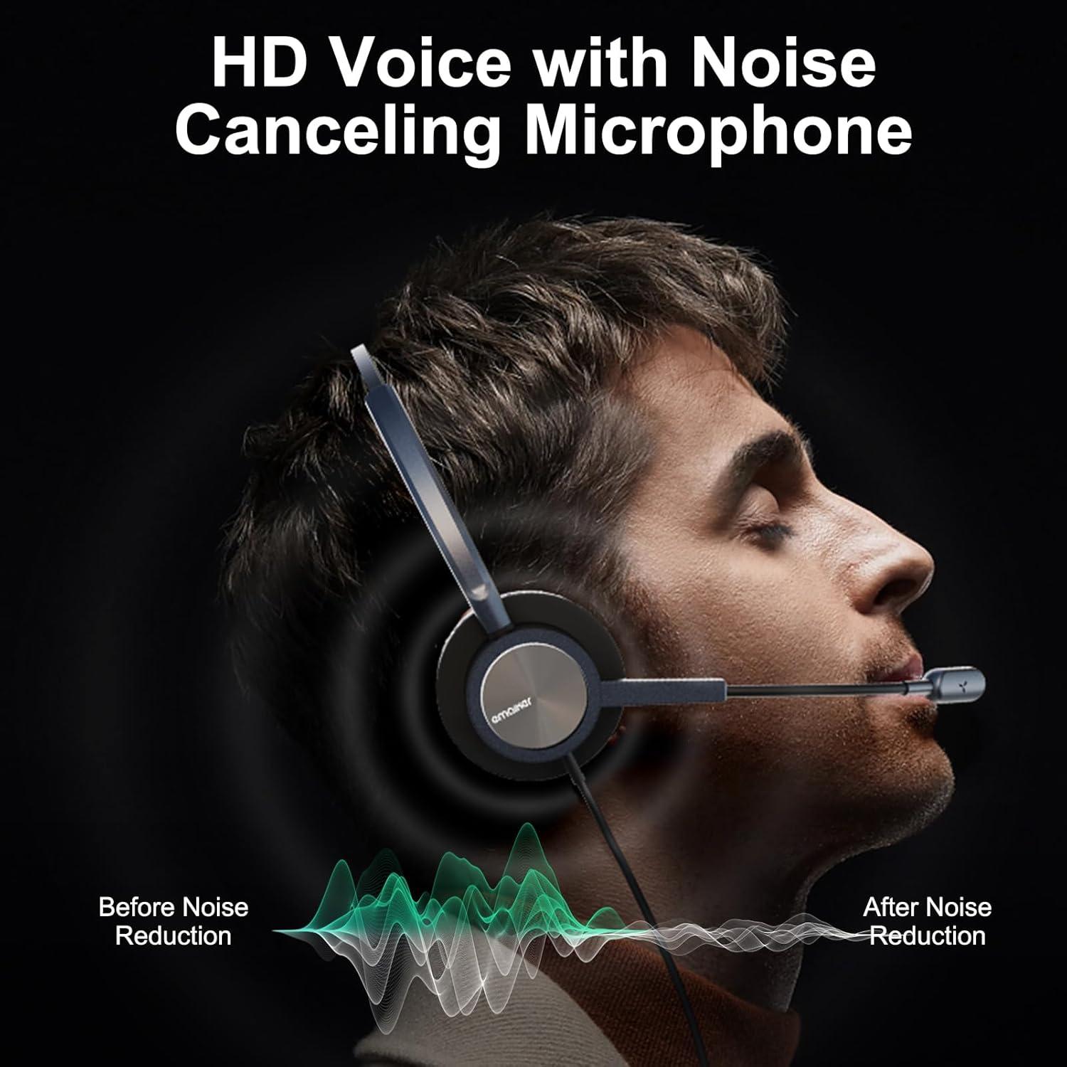 Auricular de Teléfono Emaiker Un Oído con Cable RJ9 para Cisco