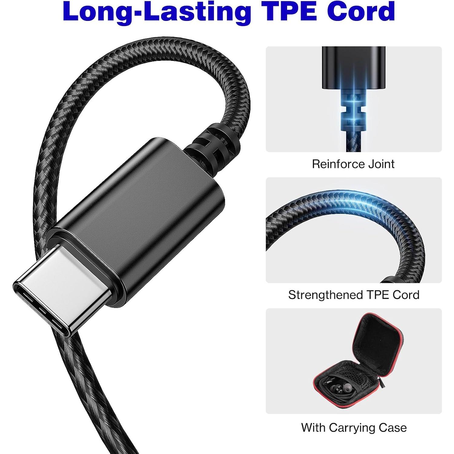 Auriculares USB C COOYA HiFi Estéreo In-Ear con Micrófono