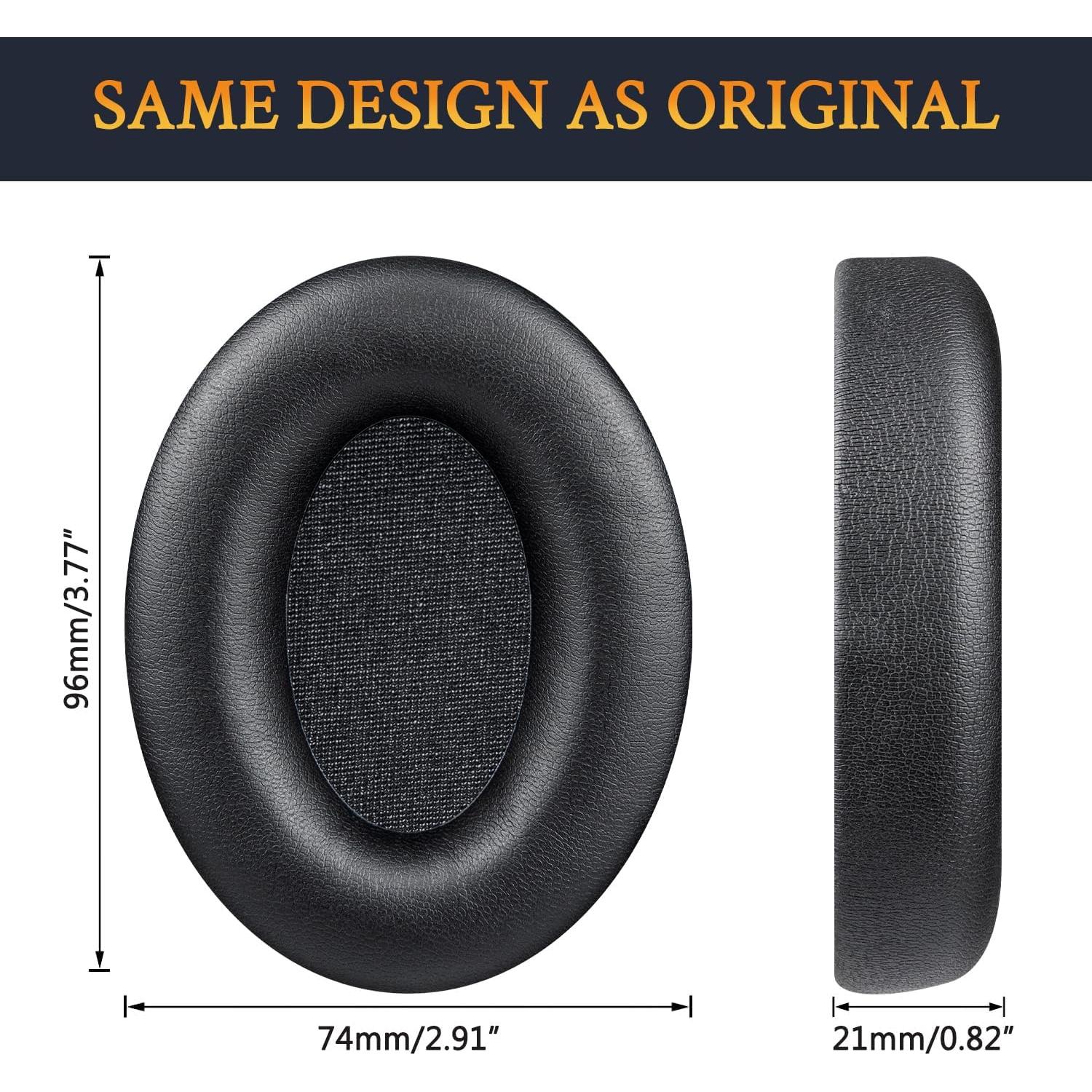Almohadillas de Reemplazo SOULWIT para Auriculares Audio-Technica ATH-ANC7/ANC7B - Negro