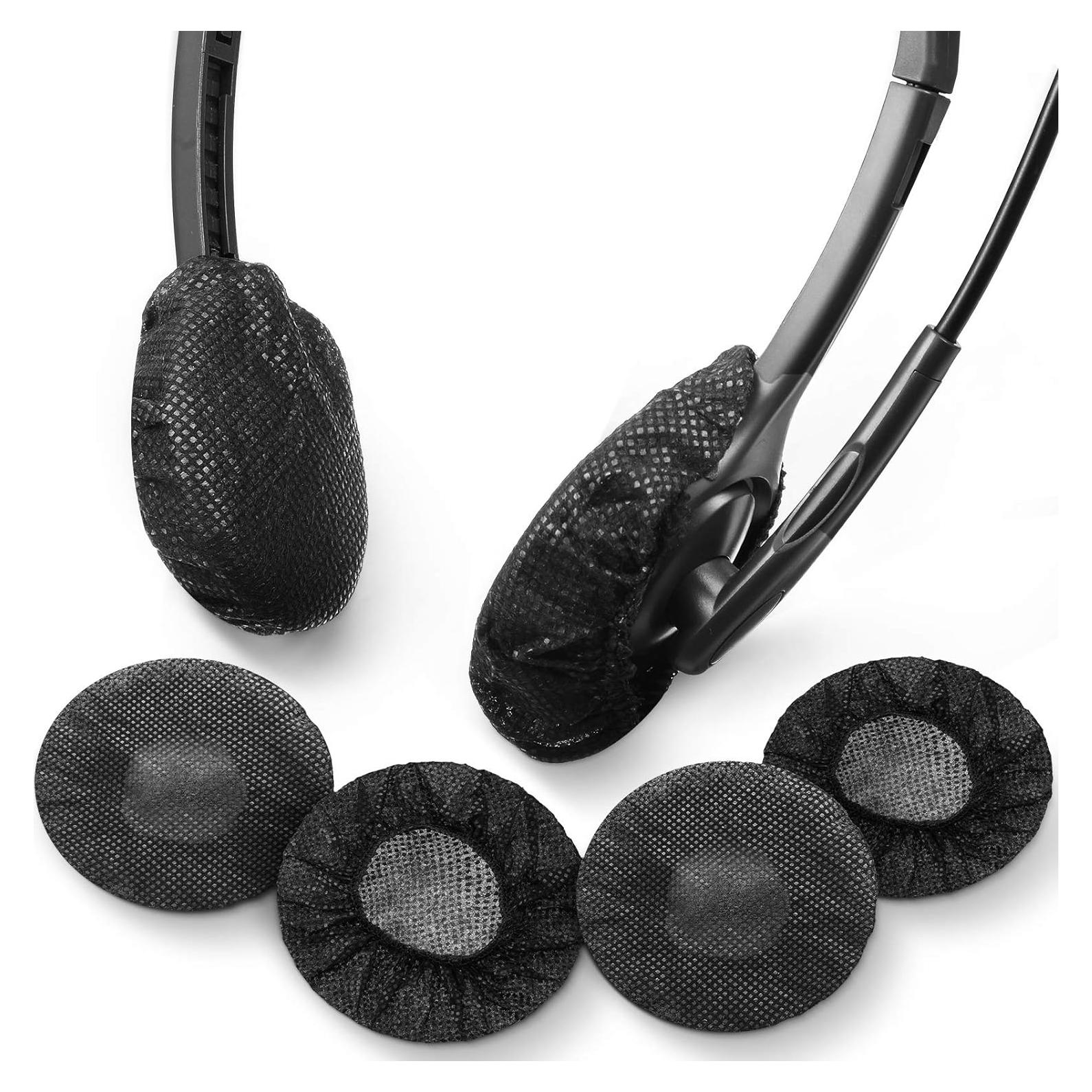 Cubiertas Desechables para Auriculares BBTO 100 Piezas 6.5 cm Negro