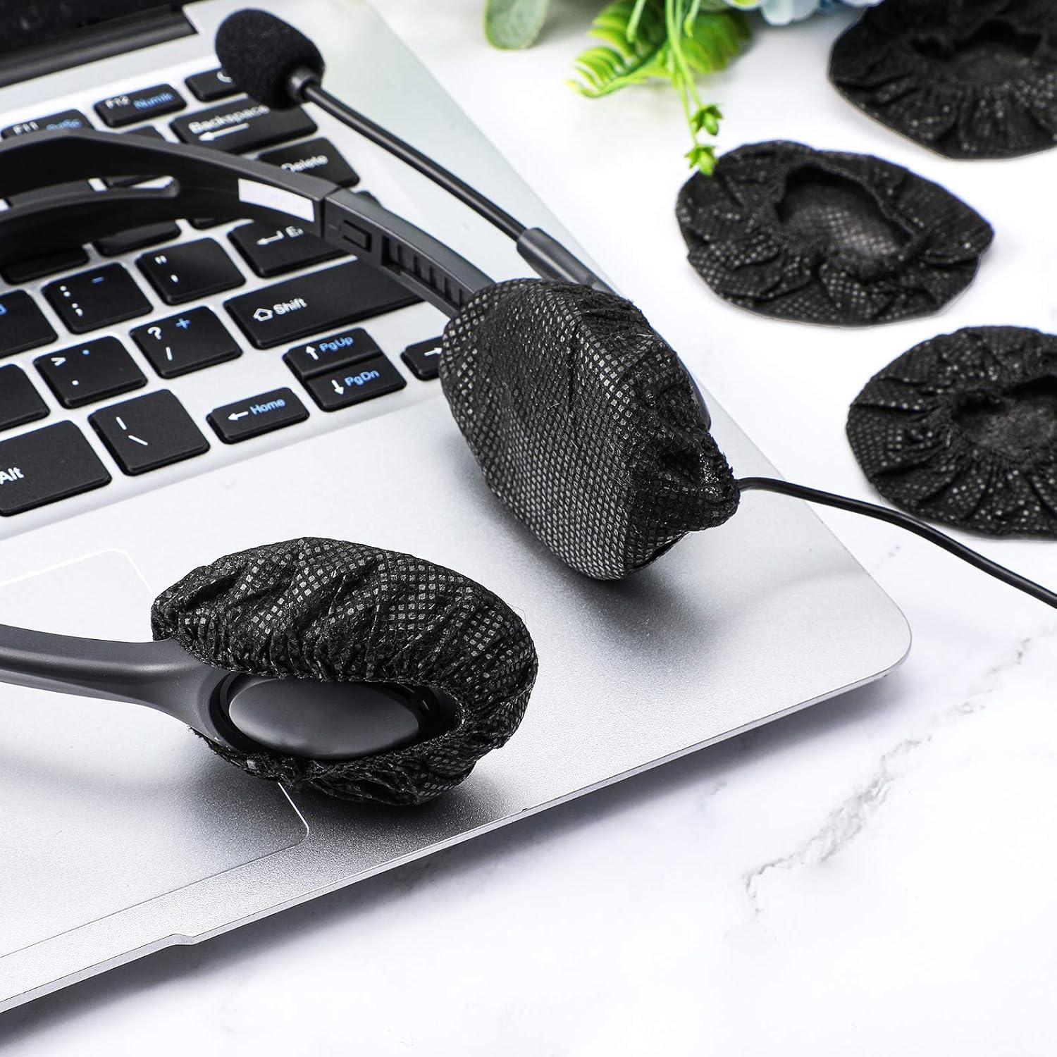 Cubiertas Desechables para Auriculares BBTO 100 Piezas 6.5 cm Negro