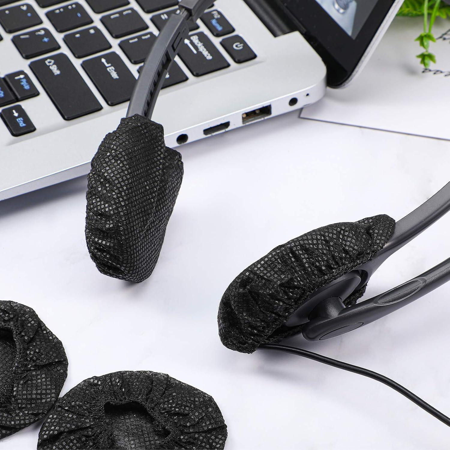 Cubiertas Desechables para Auriculares BBTO 100 Piezas 6.5 cm Negro