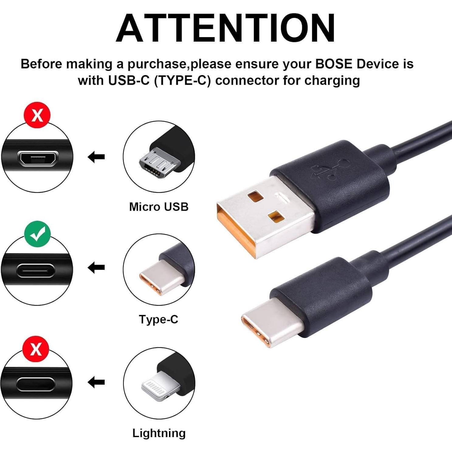 Cable de carga USB-C Tobysome para Beats y JBL - Negro