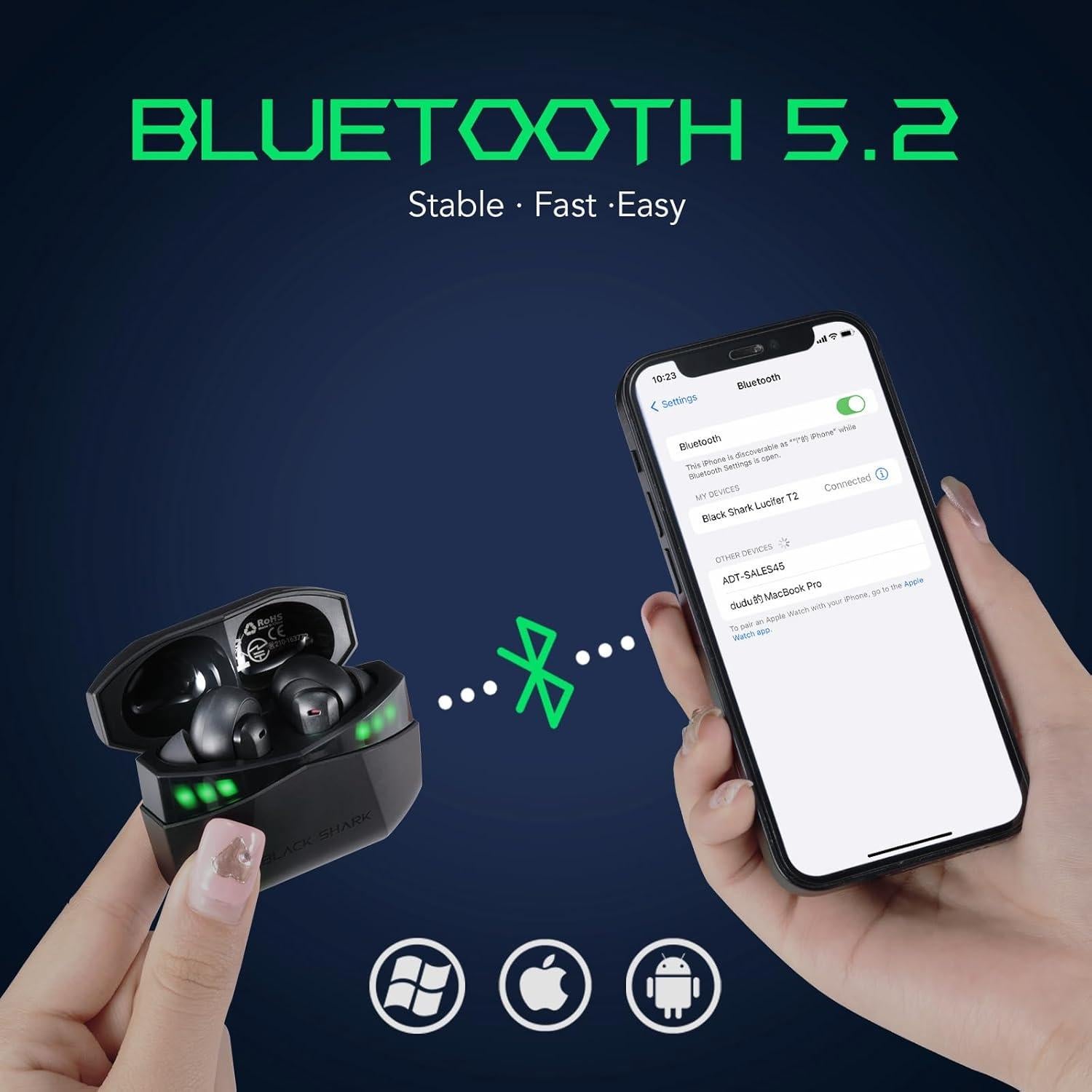 Auriculares Inalámbricos Black Shark BS-T2 con Cancelación de Ruido